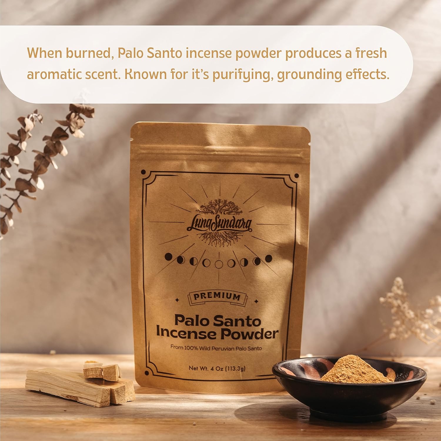 Luna Sundara Palo Santo Incense Powder 4oz