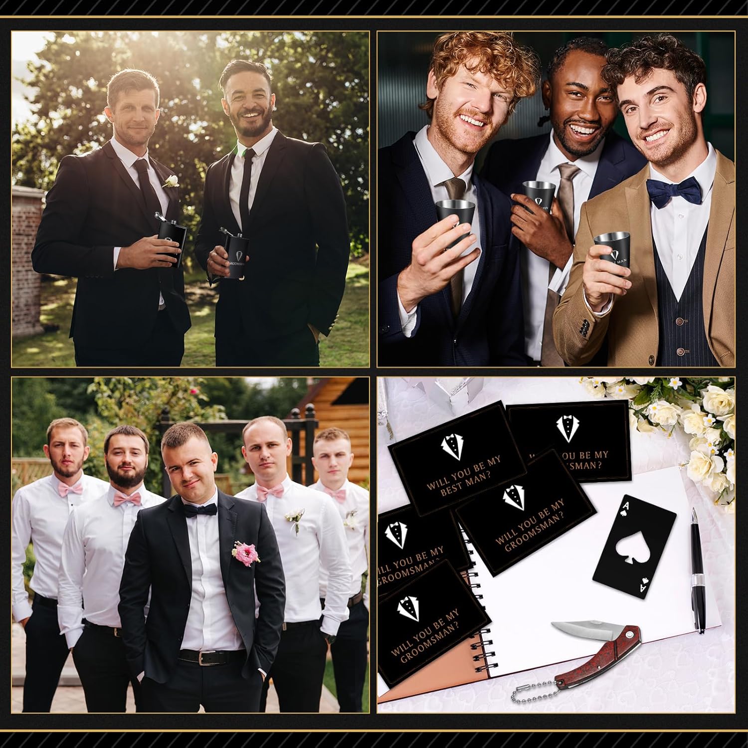 Rigibright 60Pcs Groomsmen Gifts Set of 6