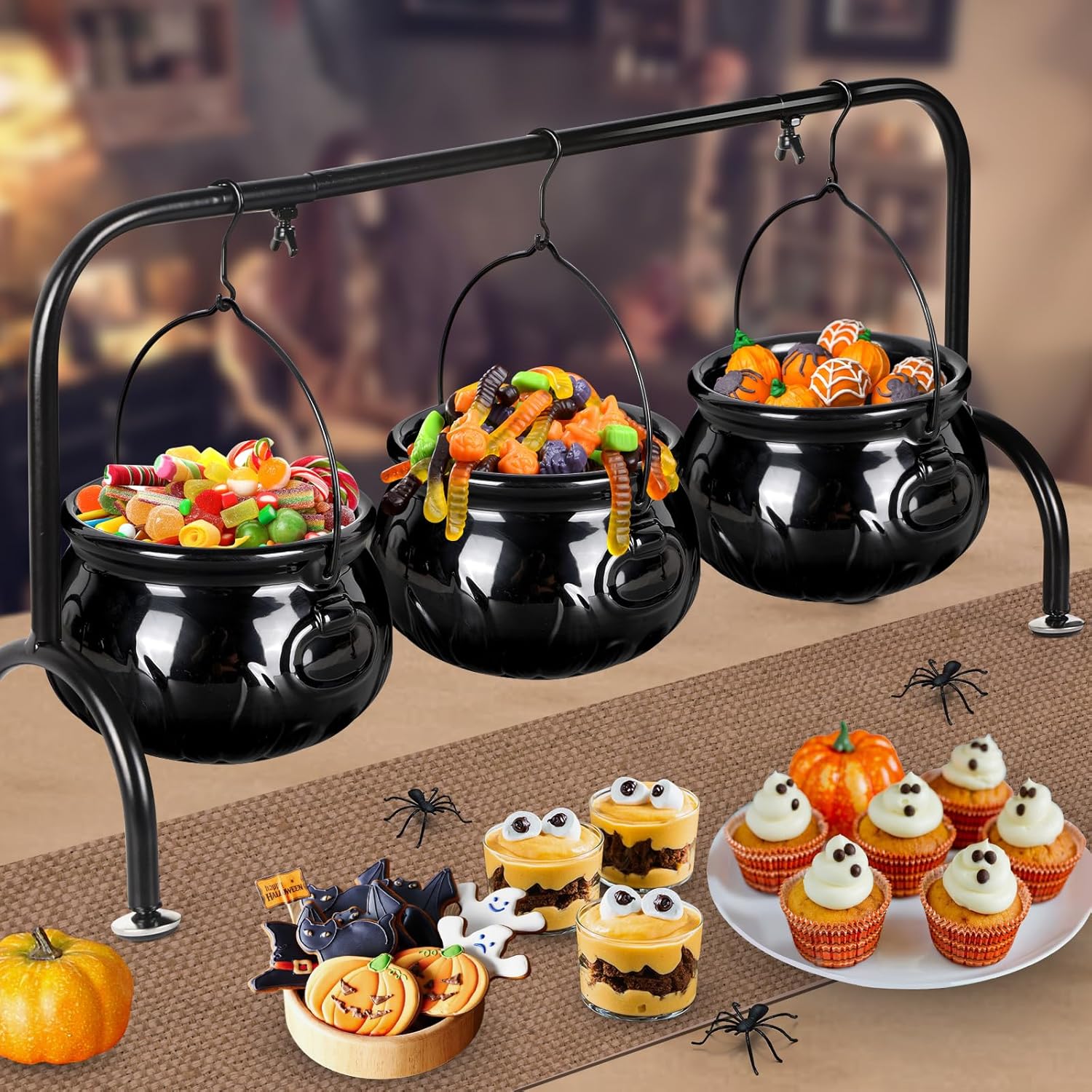 Halloween Witch Cauldron Serving Bowl Set