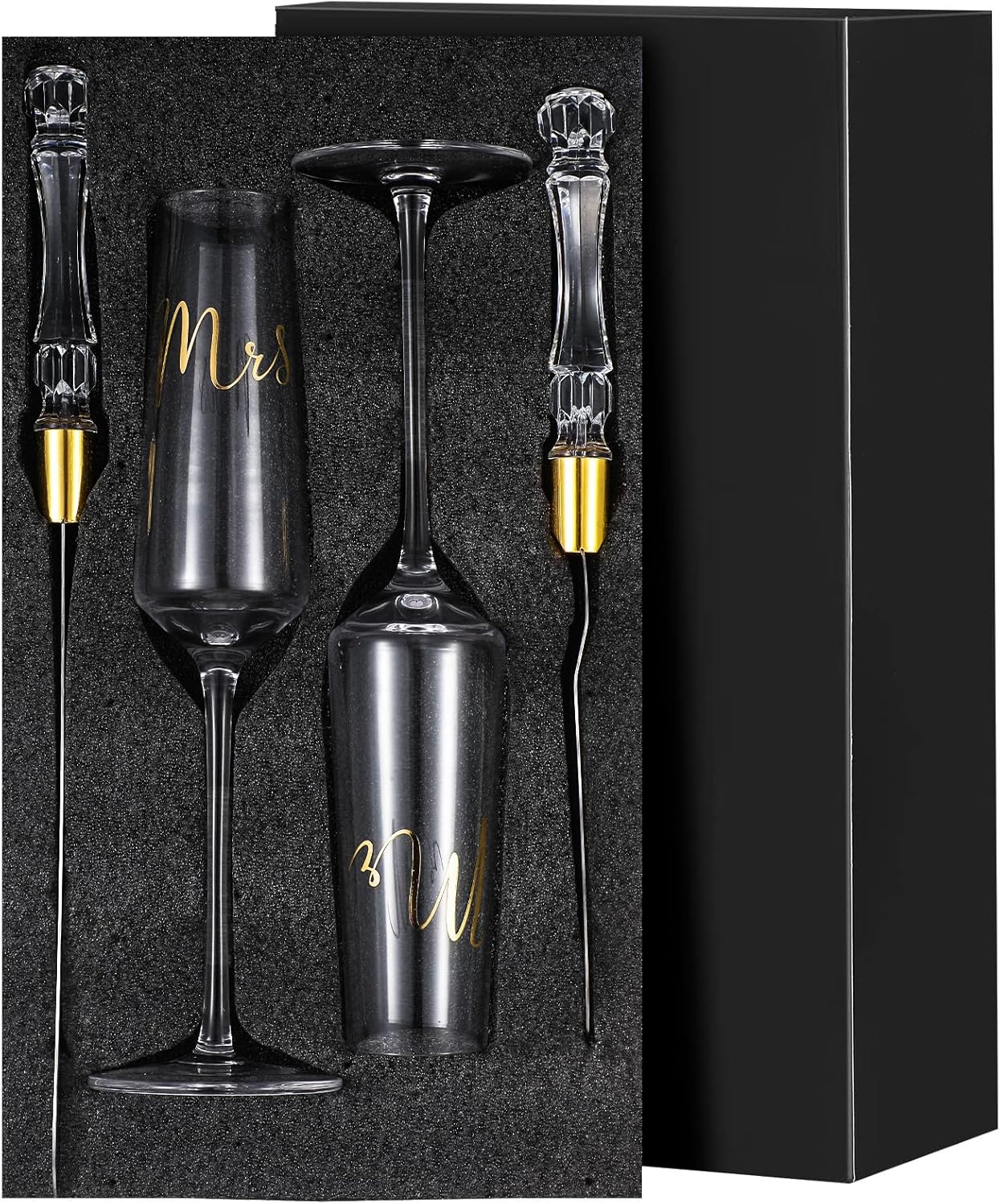 Boao 4 Piece Wedding Toasting Flutes and Cake Server Set