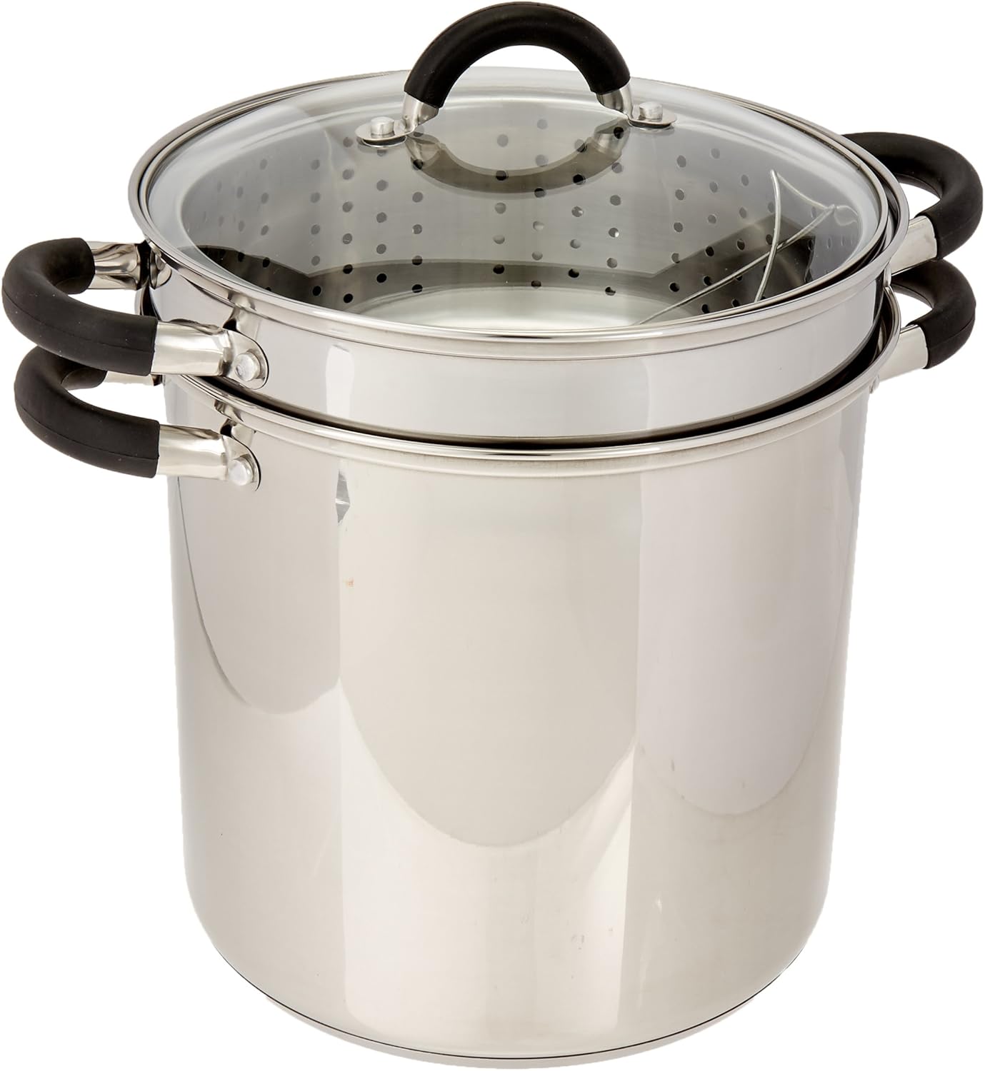 ExcelSteel 12 Qt Multifunction Pasta Cooker with Encapsulated Base and Vented Lid
