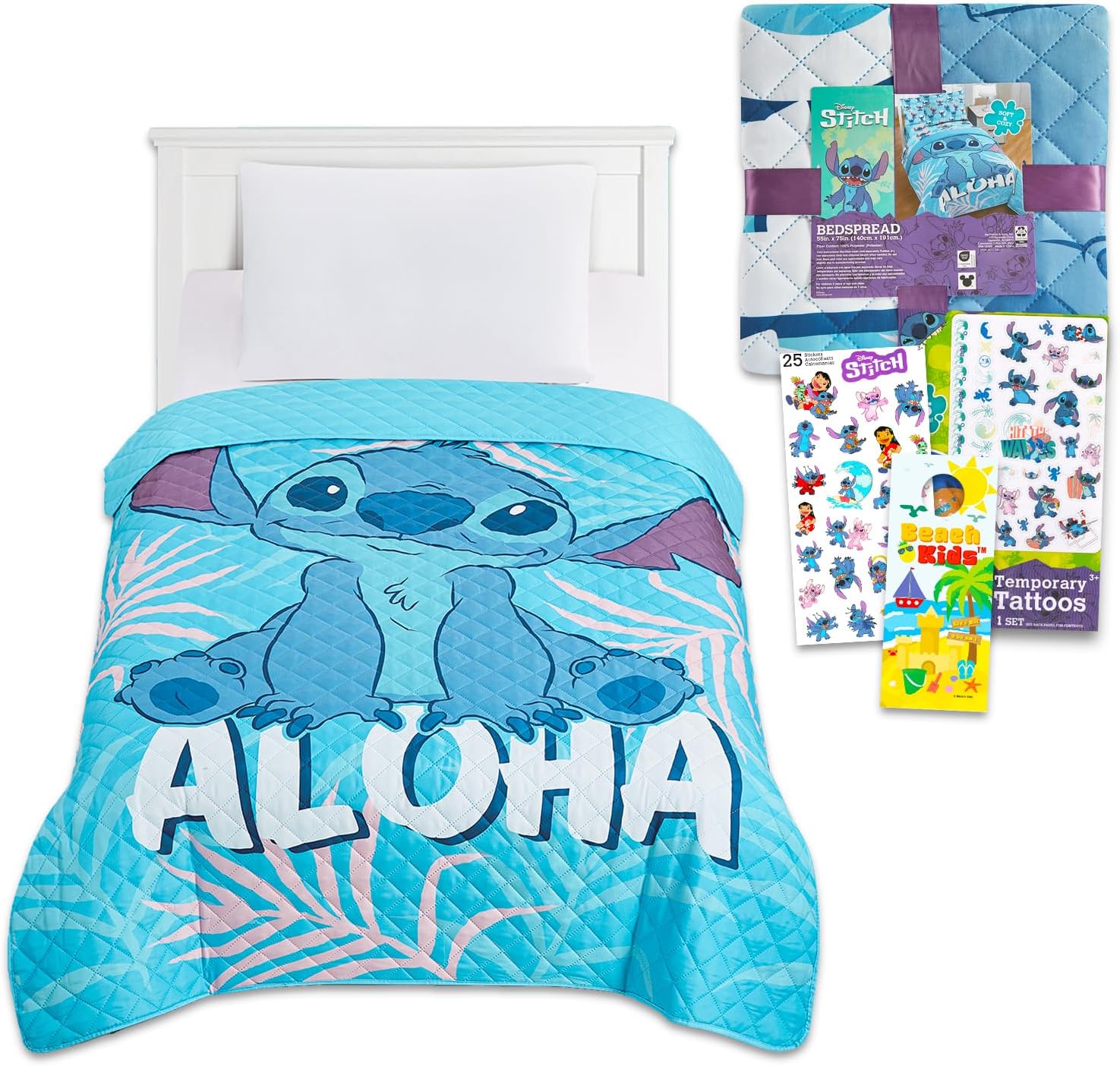 Disney Stitch Twin Bedspread Set for Kids