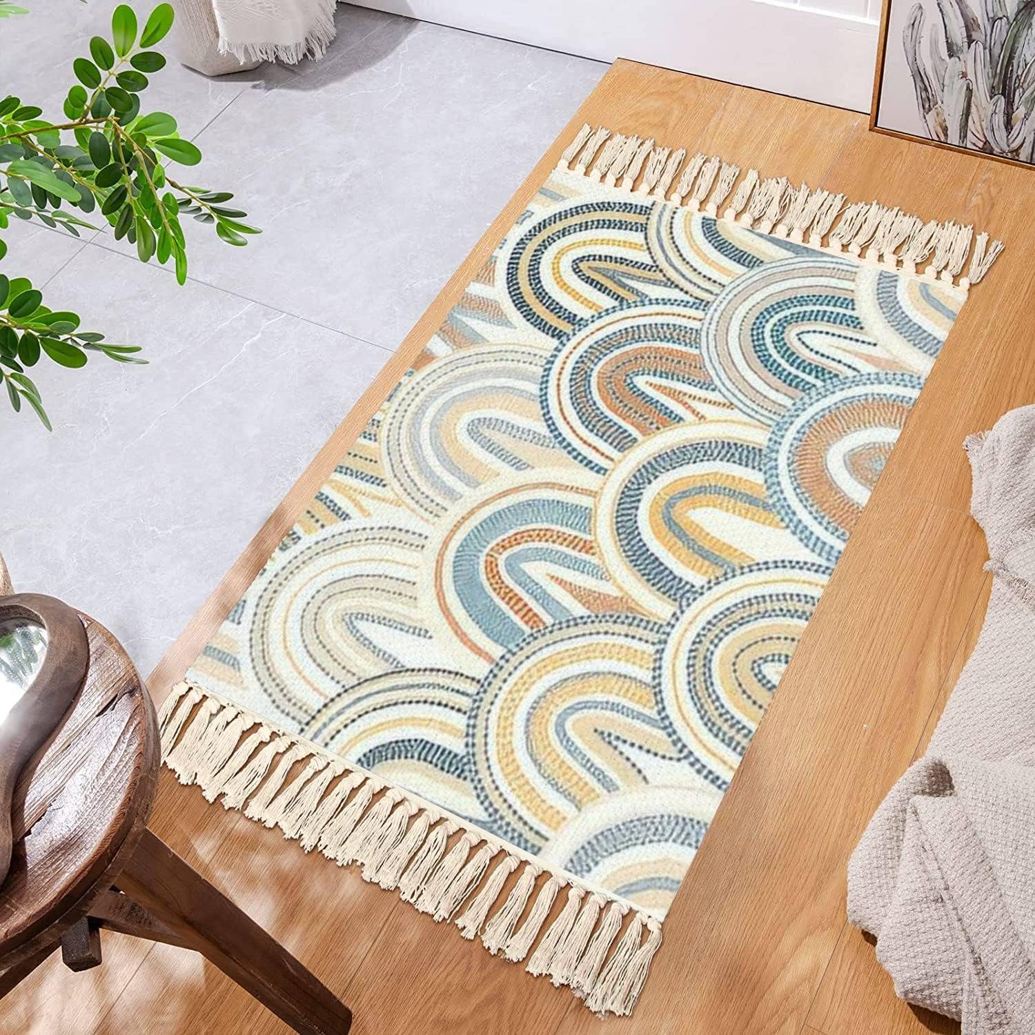Boho Kid Bedroom Rug with Tassels and Fringe