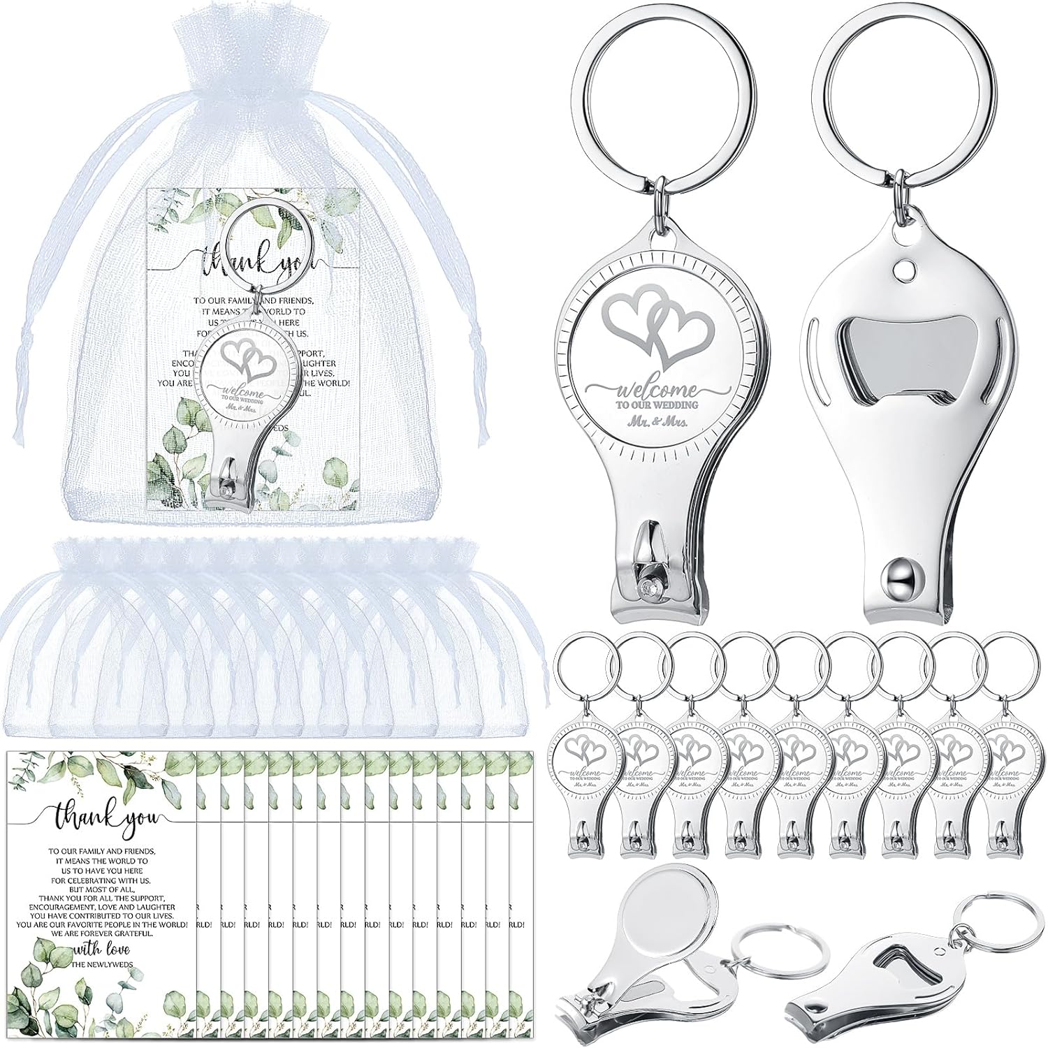 Fulmoon Wedding Multi Function Bottle Opener Nail Clipper Set
