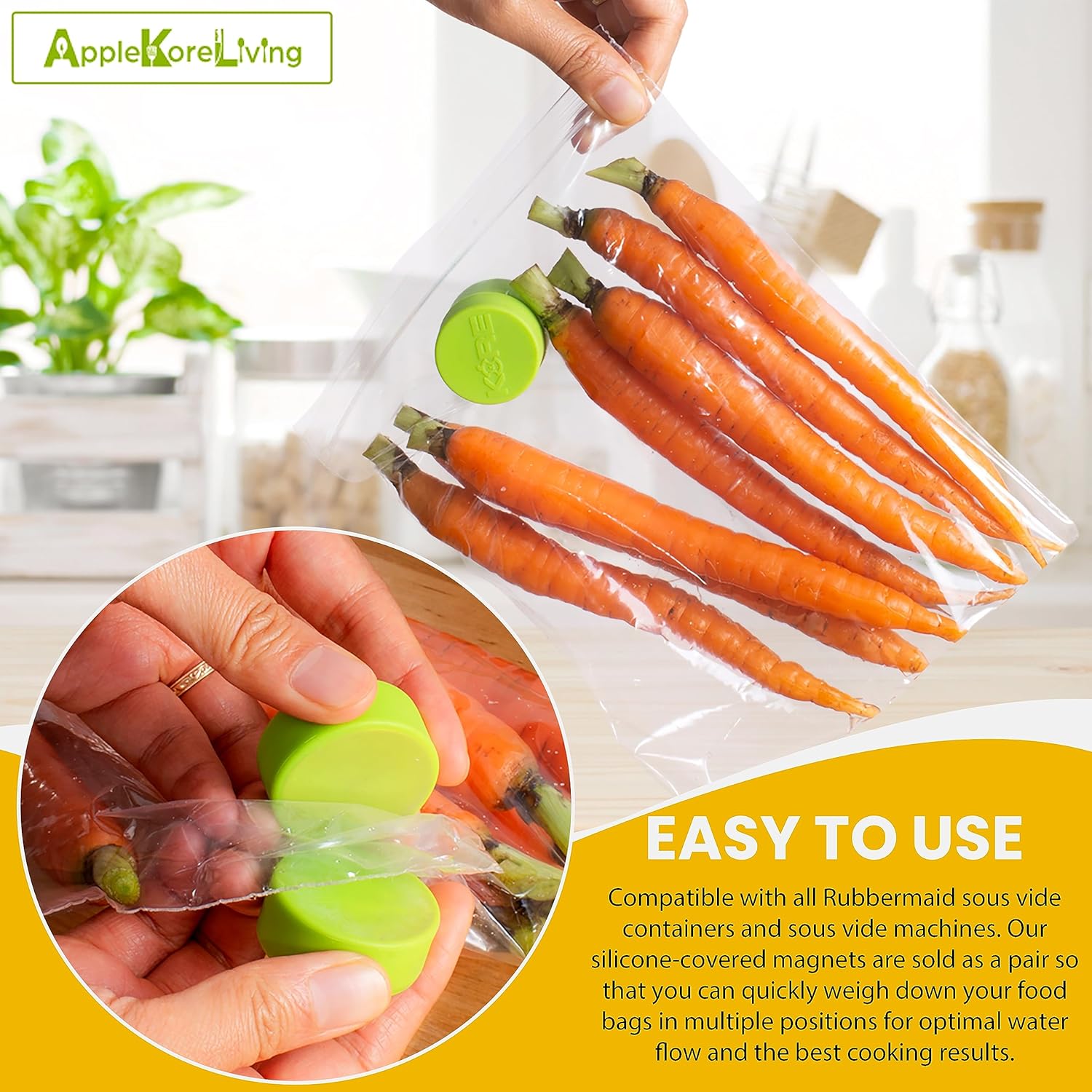 KORE Sous Vide Magnets 2 Pack Apple Green