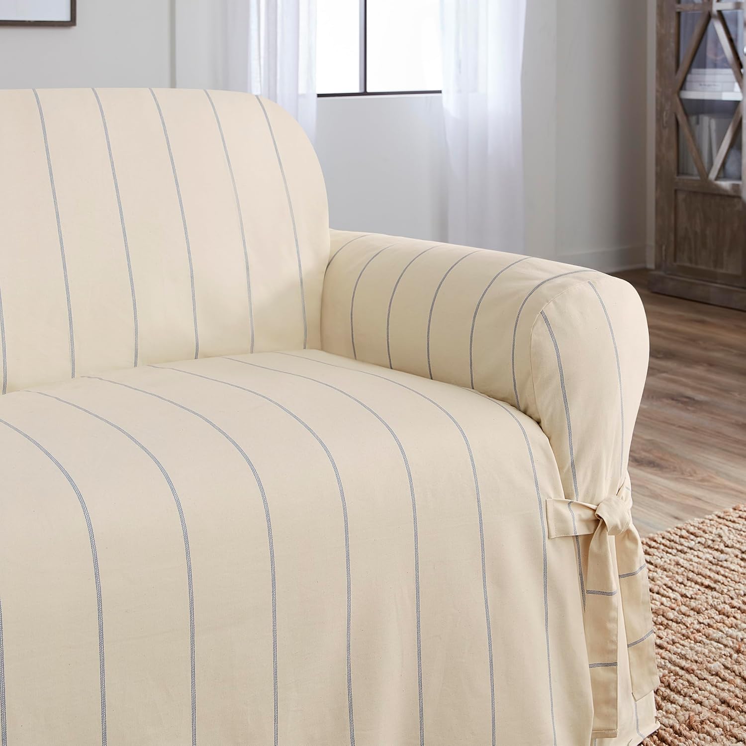 SureFit Heavyweight Cotton Duck Loveseat Slipcover