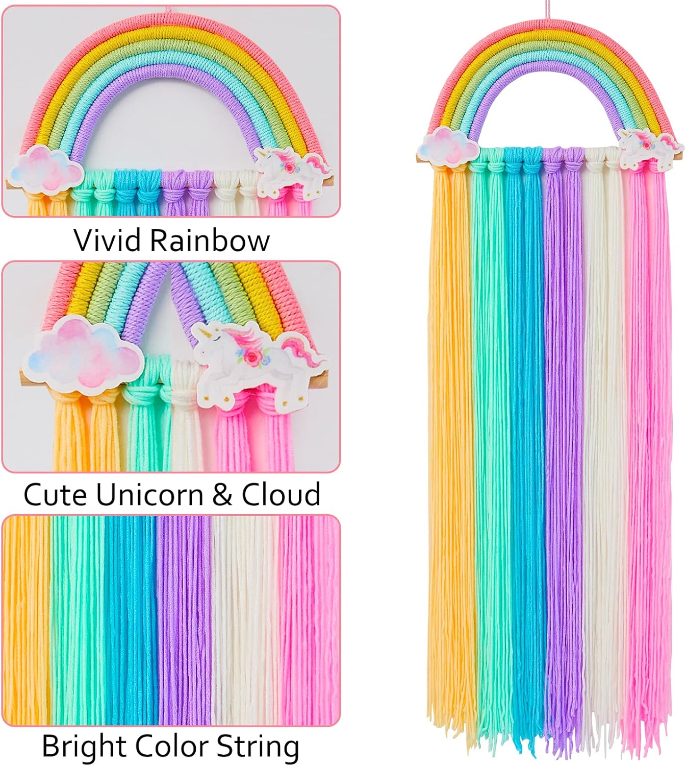 FIOBEE Rainbow Unicorn Hair Bow Holder Organizer