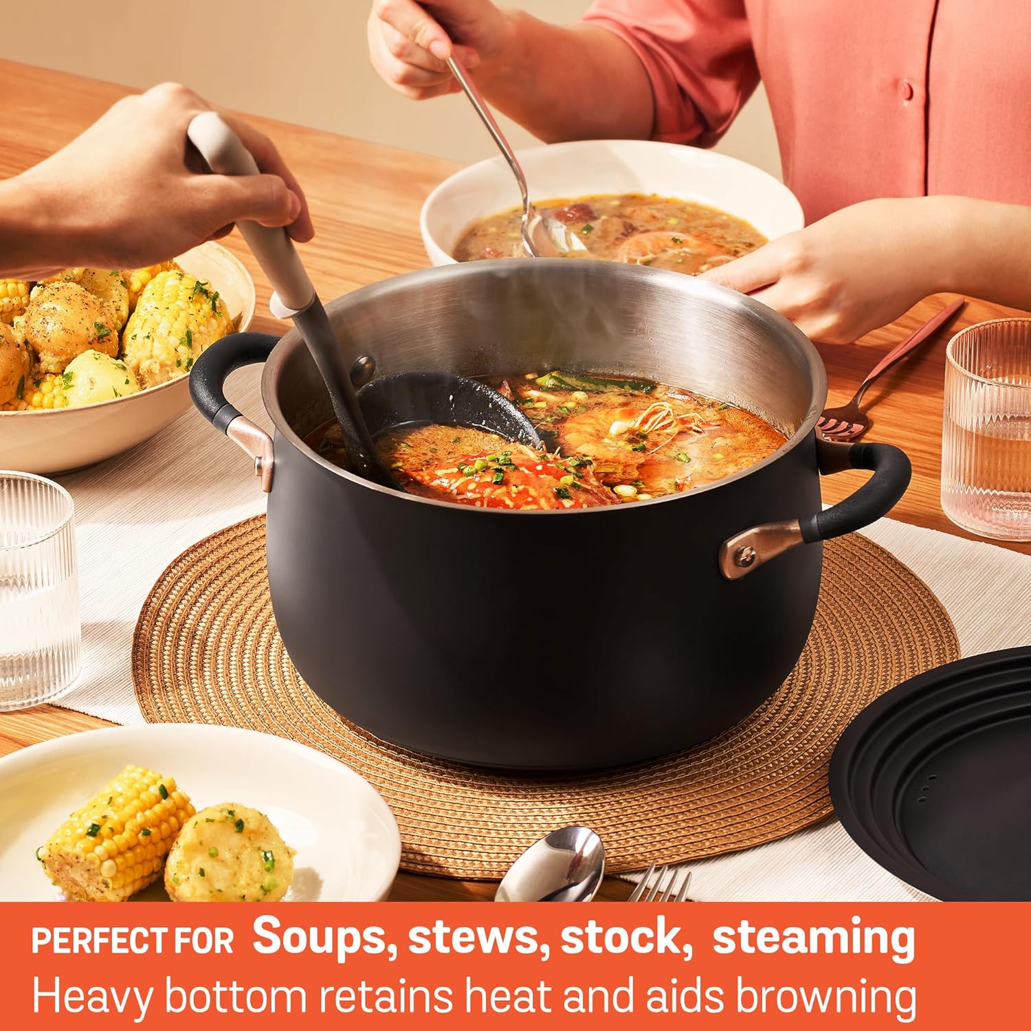 Meyer Stainless Steel Stockpot 65 Qt Matte Black
