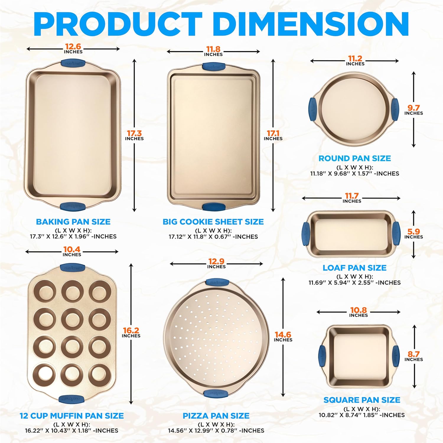 NutriChef 8-Piece Nonstick Bakeware Set