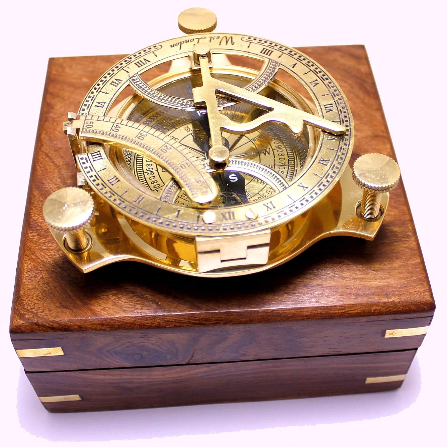 Captains Brass Triangle Sundial Compass 4 Inch
