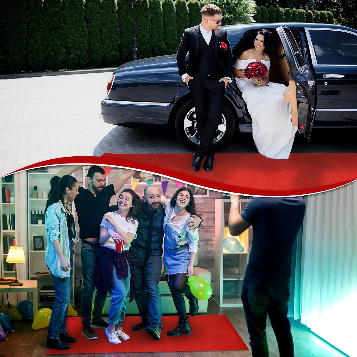 3ft x 10ft Extra Thick Red Carpet Runner for Party and Events
