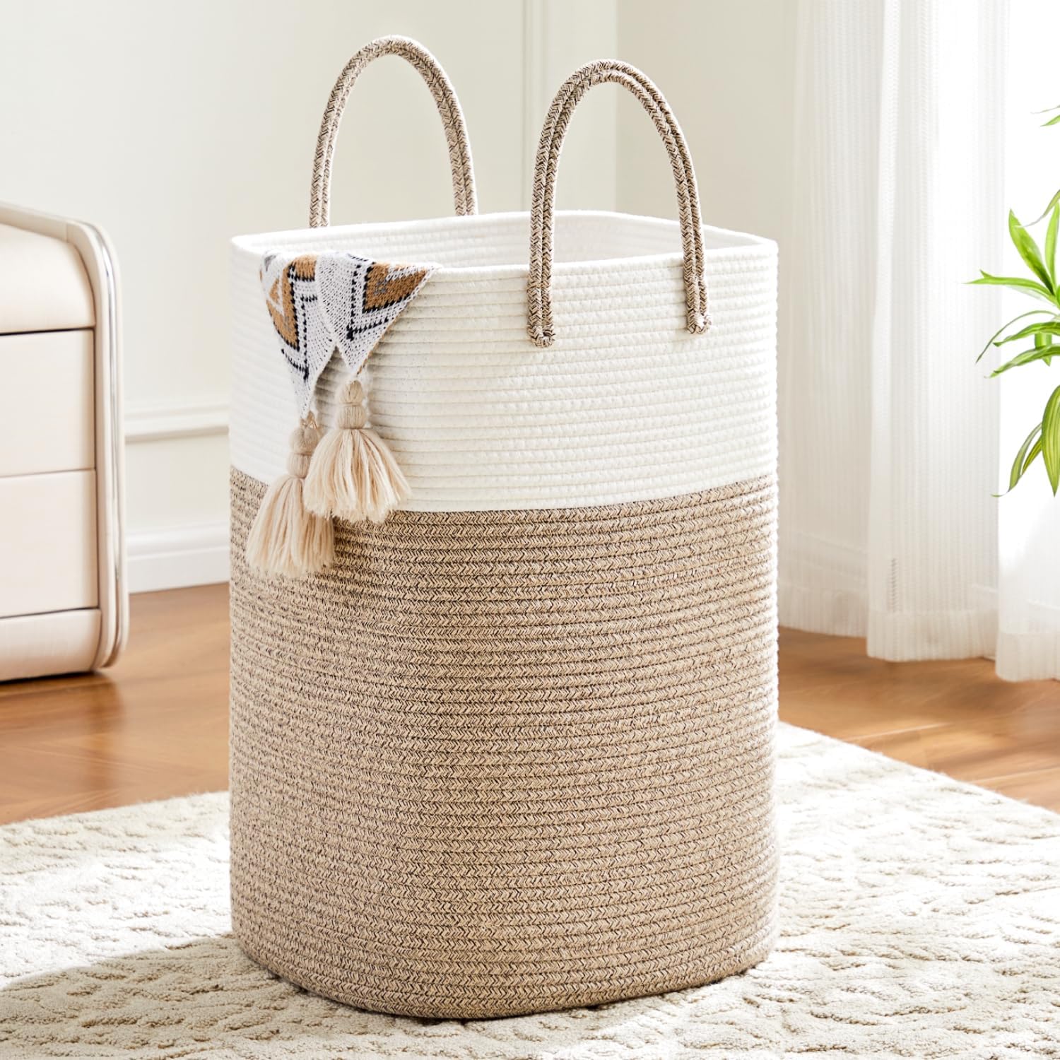 Artfeel Cotton Rope Laundry Basket 60L Hamper