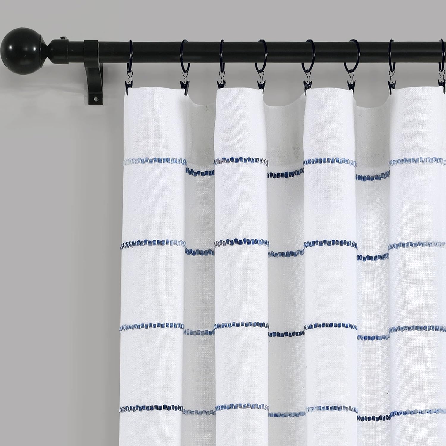 Lush Decor Ombre Stripe Cotton Curtain Panel Set Navy