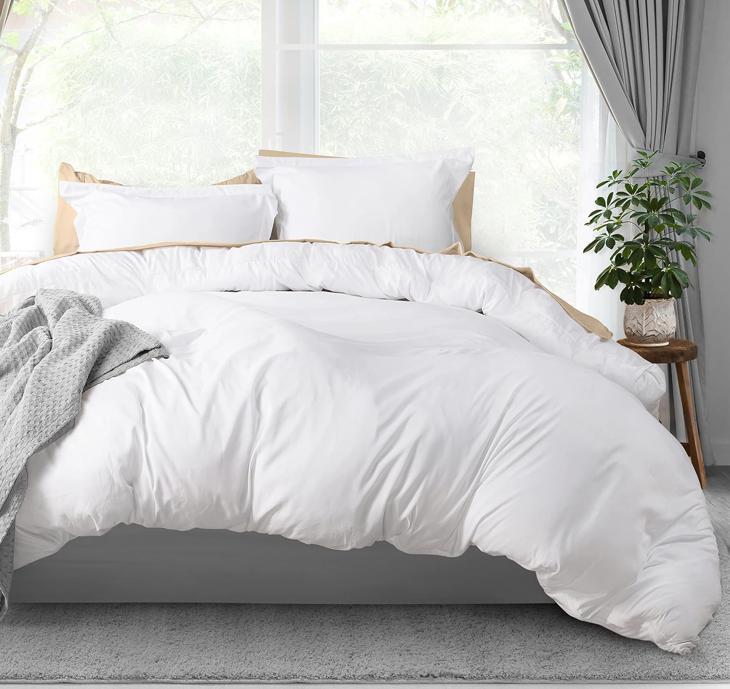 Utopia Bedding Queen Duvet Cover Set - 3 Piece with Zipper Closure