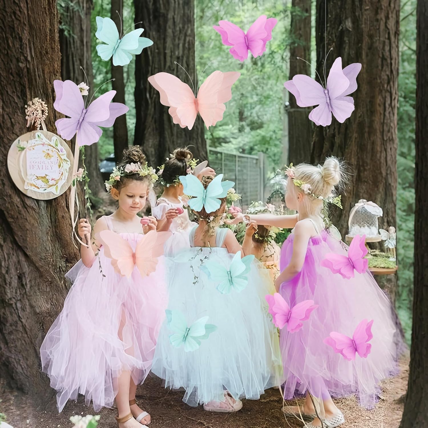 Butterfly Party Decorations 4 Pcs 3D Hanging Set