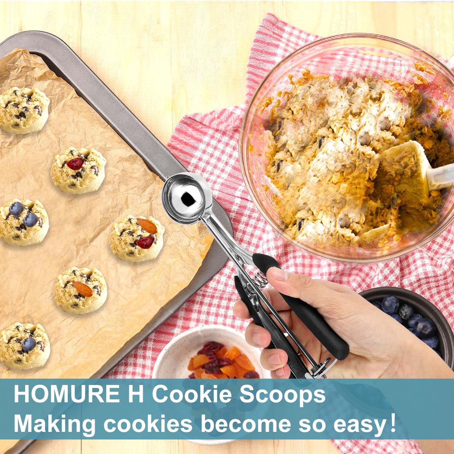 Cookie Scoop Set of 3 - 1 Tbsp 2 Tbsp 3 Tbsp