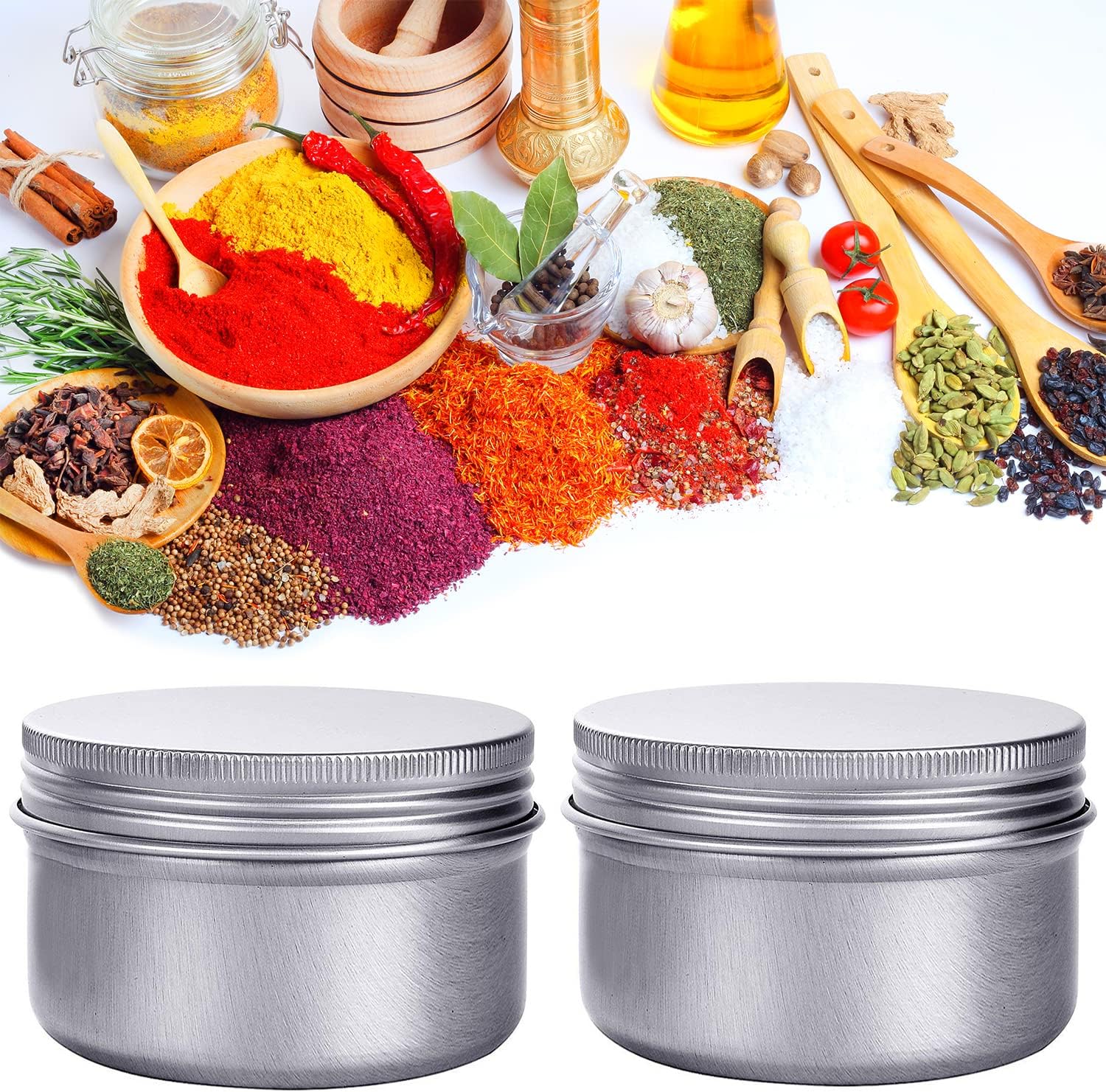 6 Ounce Aluminum Cans with Screw Lid 6 Pcs Set