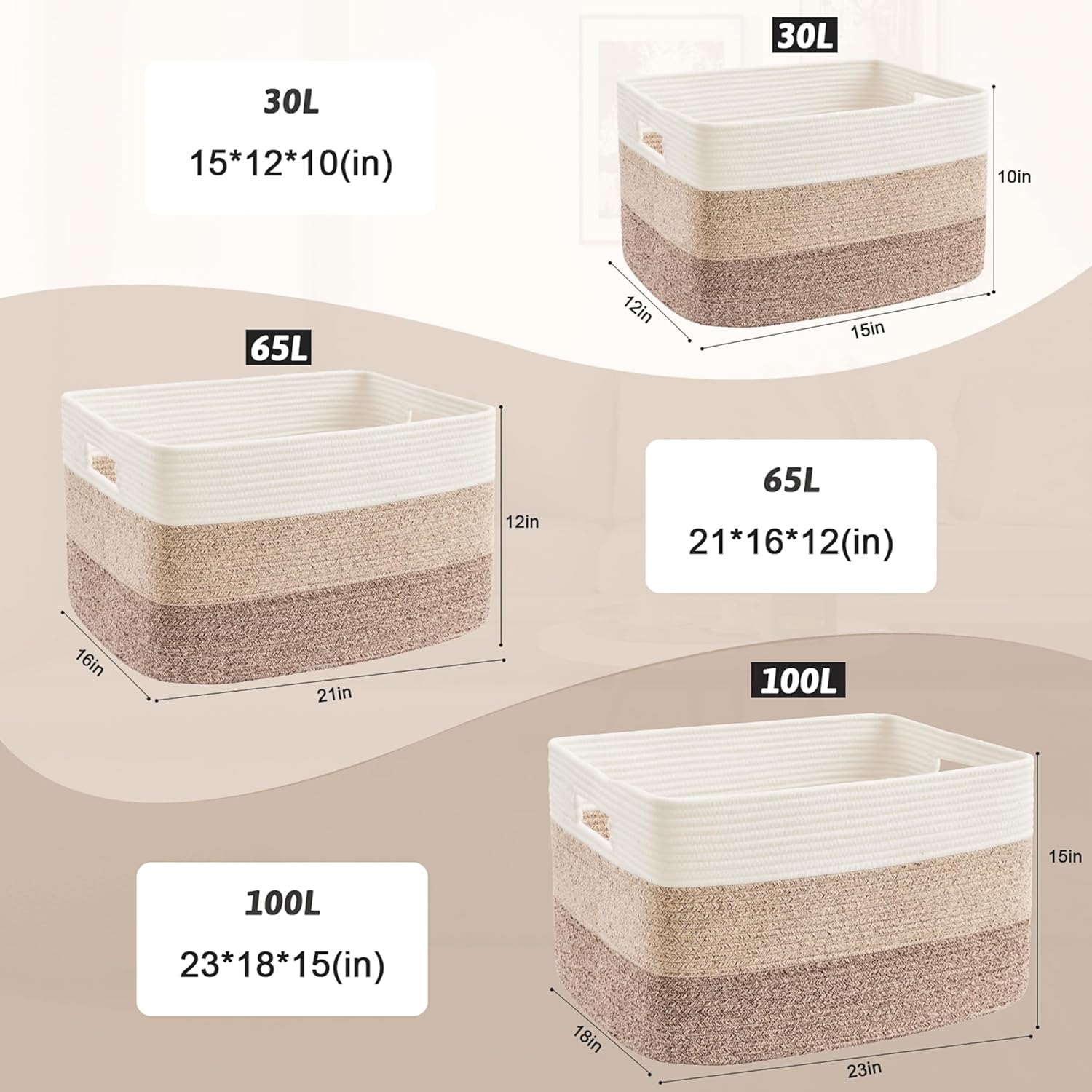Artfeel Rectangle Woven Basket for Storage and Decor