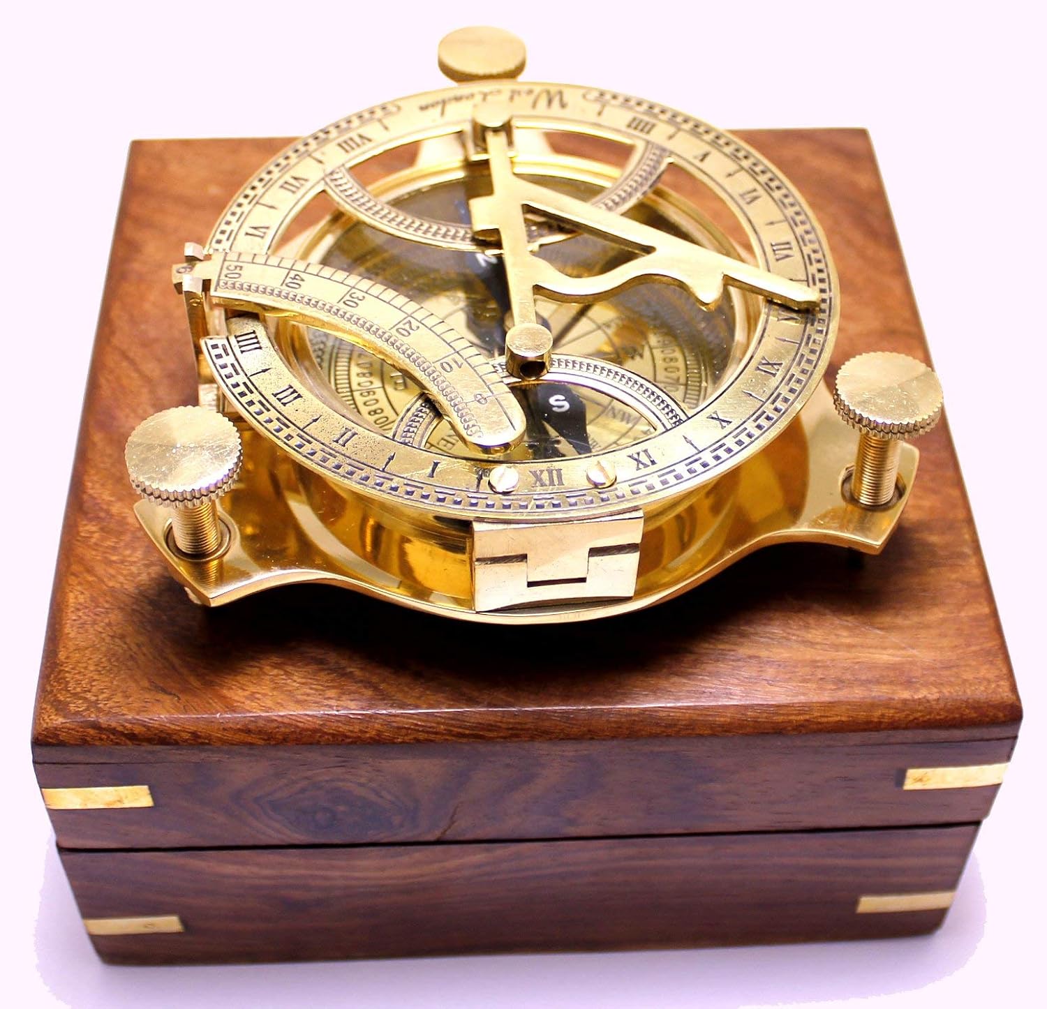 Captains Brass Triangle Sundial Compass 4 Inch