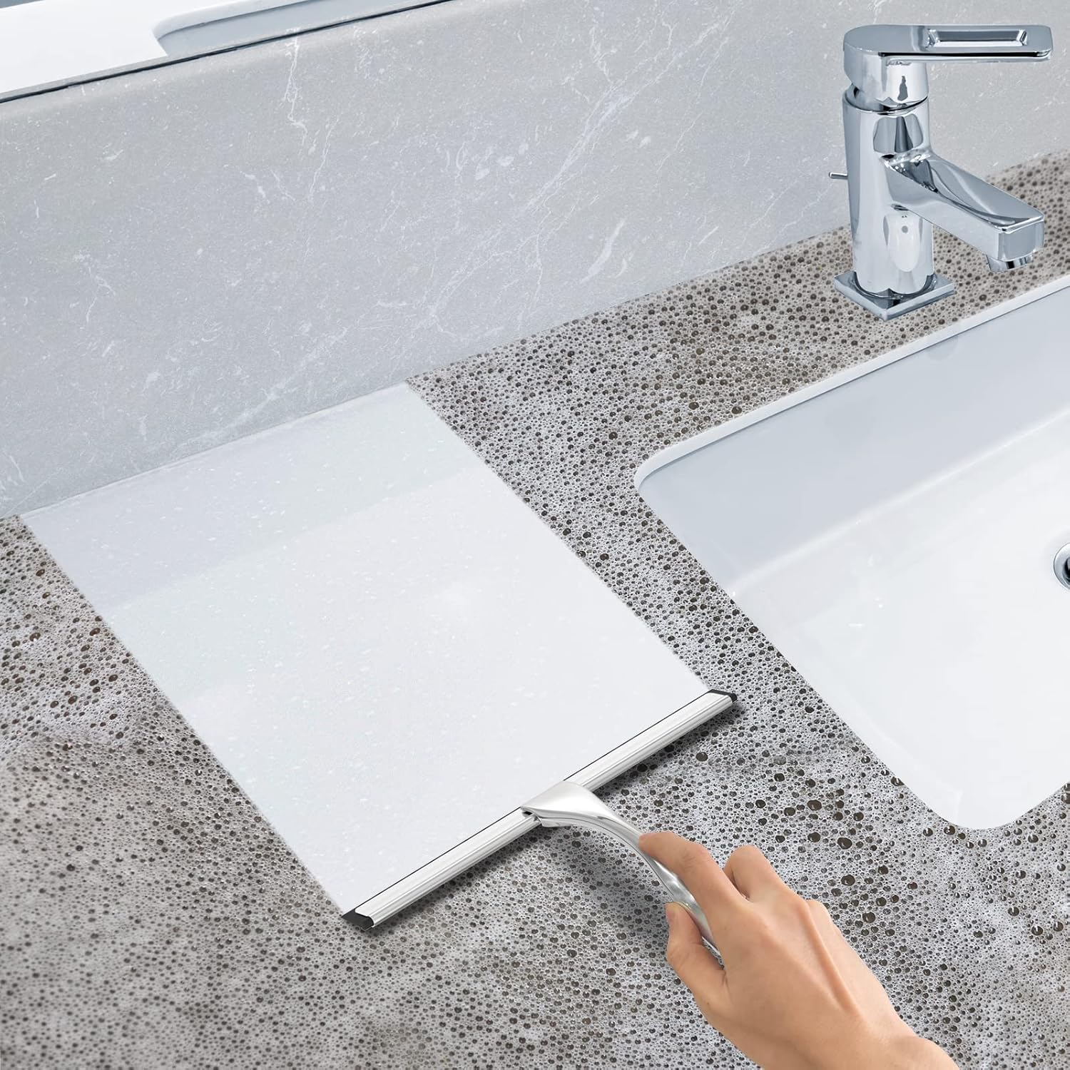 Docrok 10 Inch All-Purpose Shower Squeegee with 2 Hooks