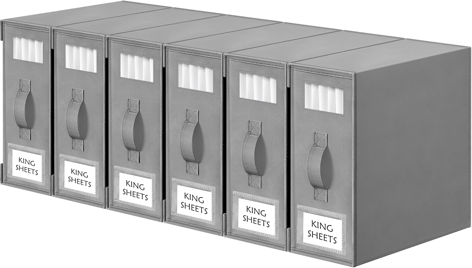 Criusia Bed Sheet Organizers 6 Pack Foldable Storage Box