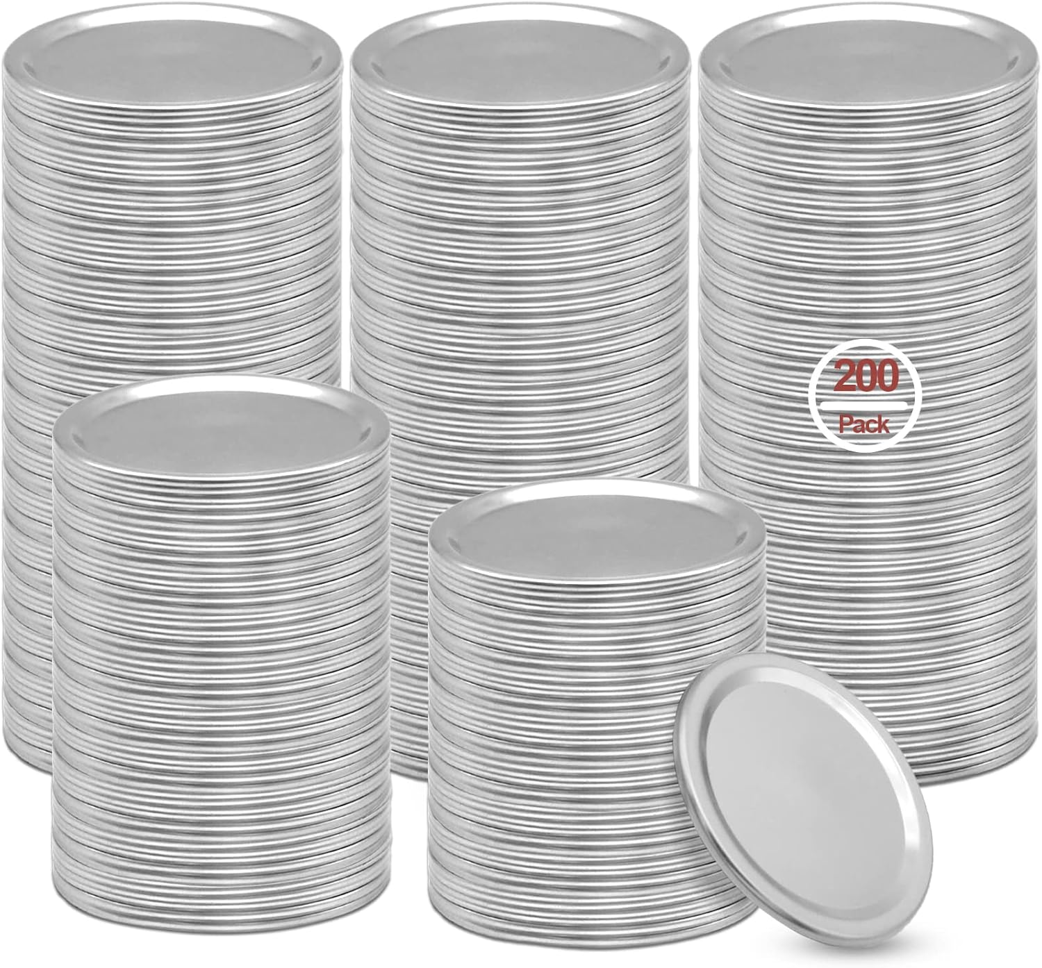 VIBRATITE Canning Lids 200 Count 70MM Regular Mouth Mason Jar Lids