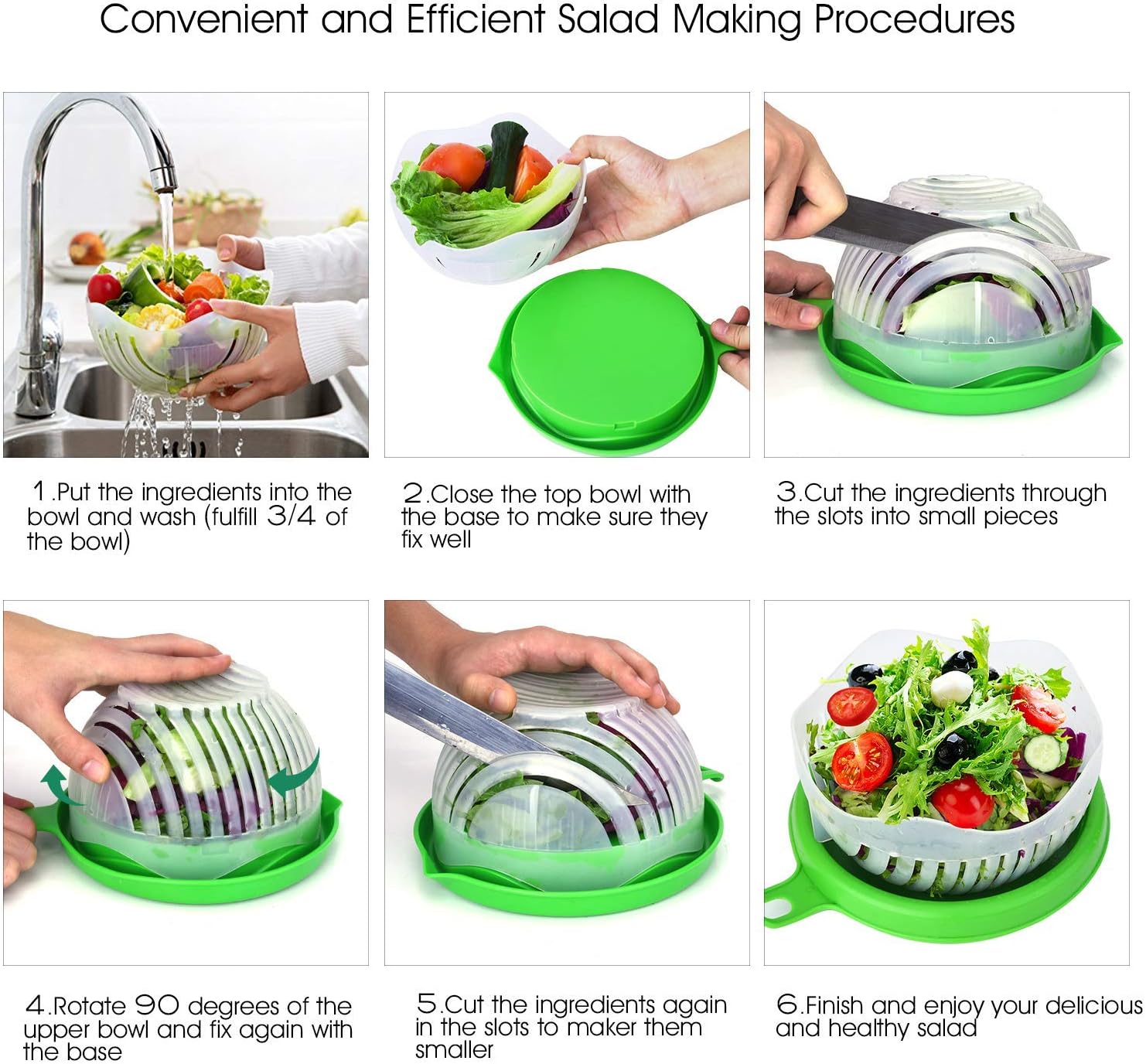 WEBSUN Salad Cutter Bowl Upgraded Salad Maker
