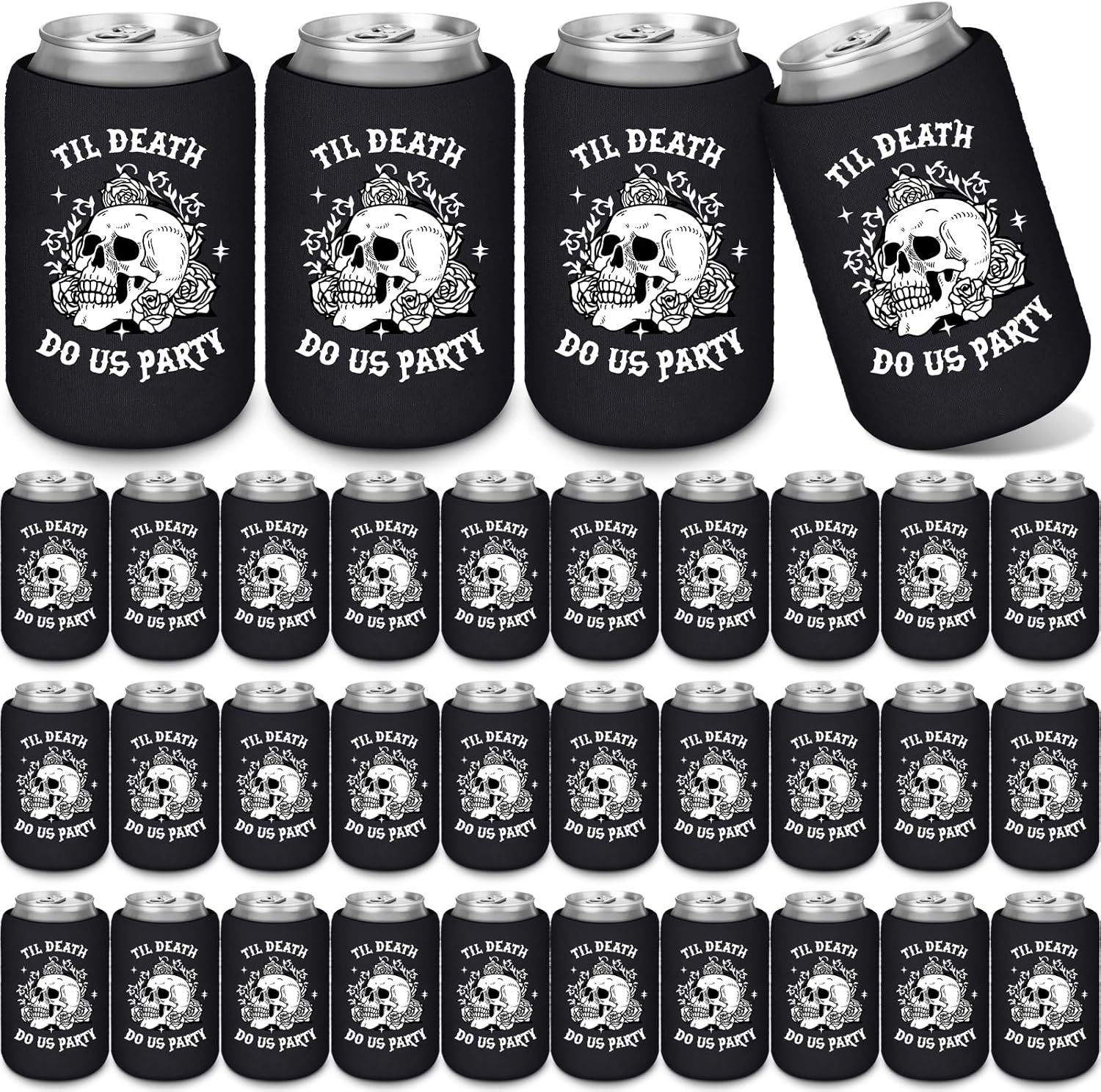 50 Pcs Gothic Halloween Beverage Sleeves for Bachelorette Parties
