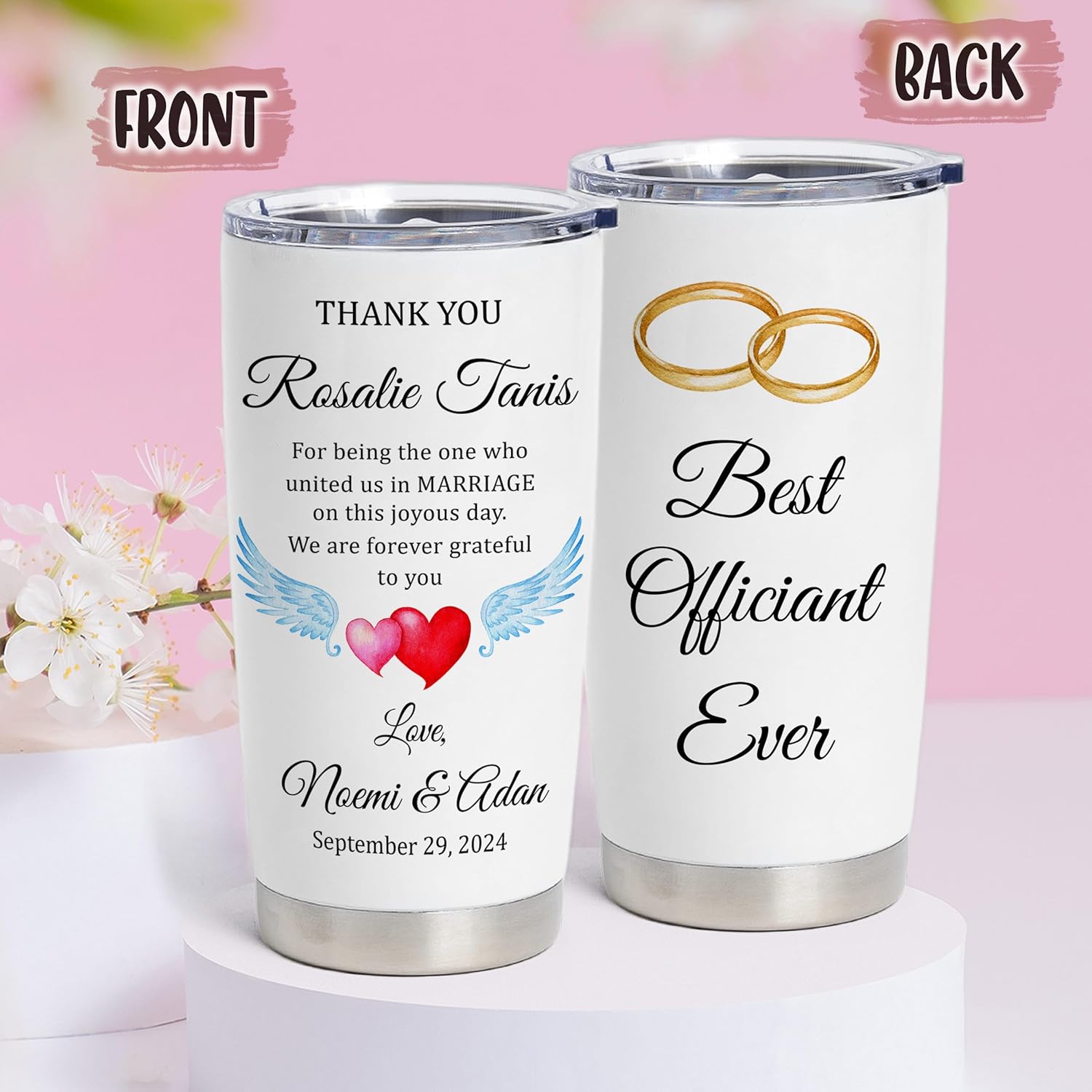 Personalized Wedding Officiant Gift Tumbler 20 Oz
