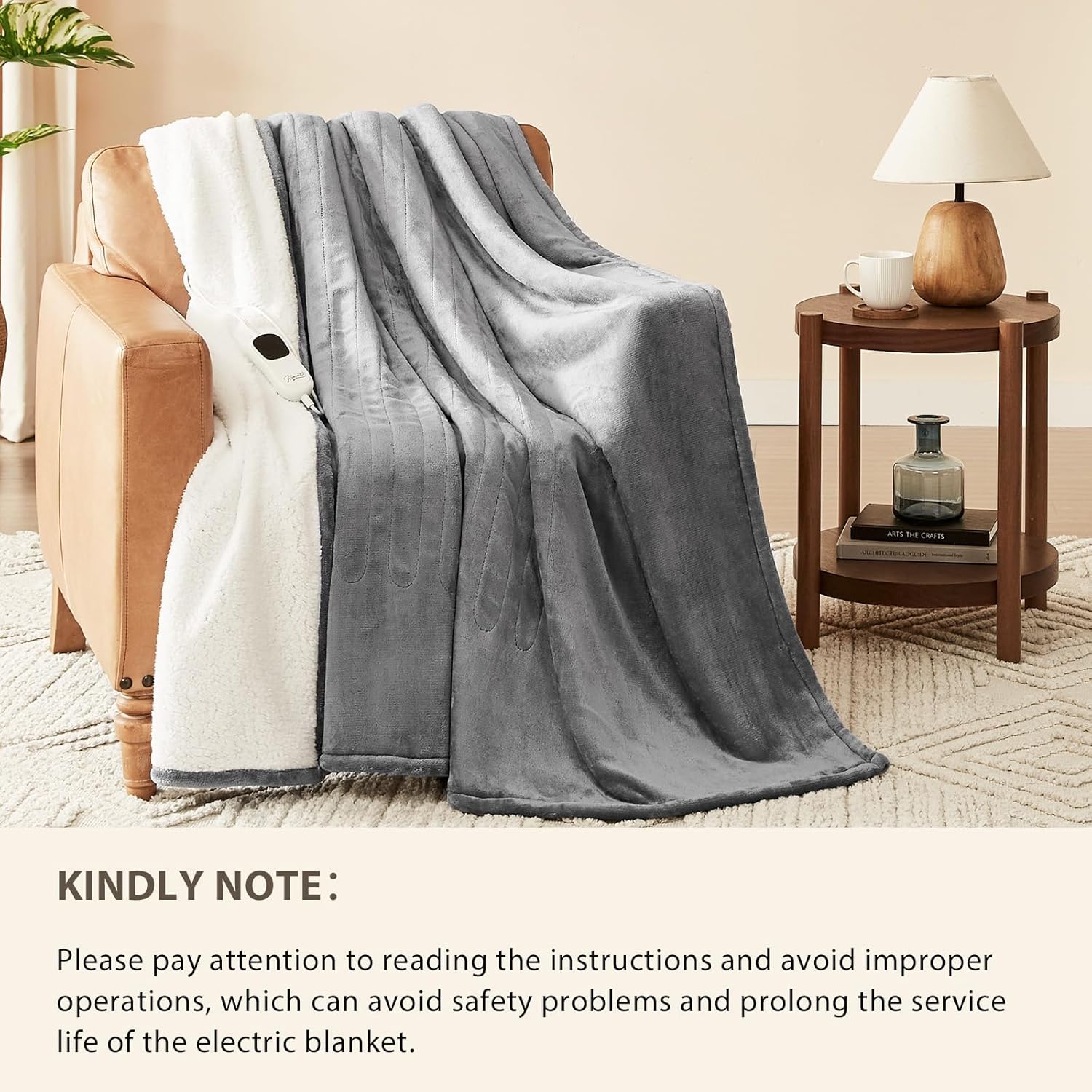 Homemate Heated Blanket Electric Throw 50x60 Inch