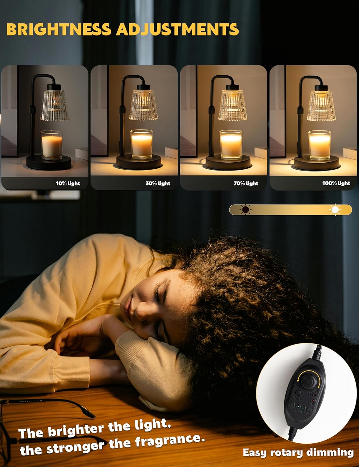 Candle Warmer Lamp with Timer Dimmable for Jar Candles