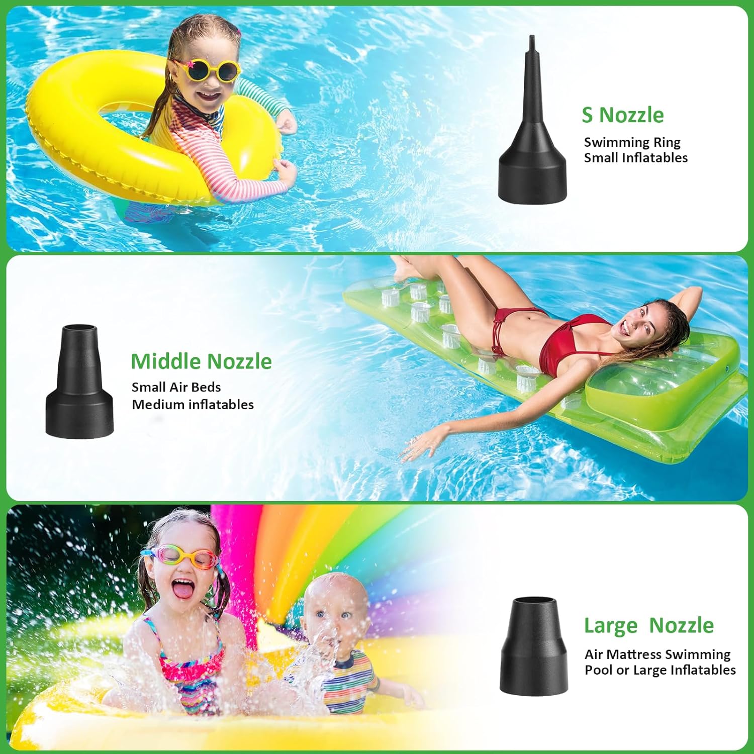 AGPTEK Electric Air Pump with 3 Nozzles
