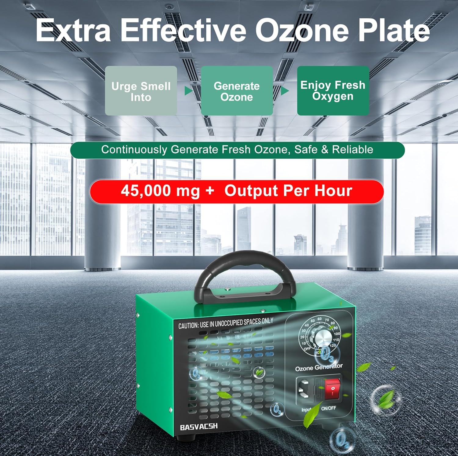 Ozone Generator 45000mgh for 2500 sq ft
