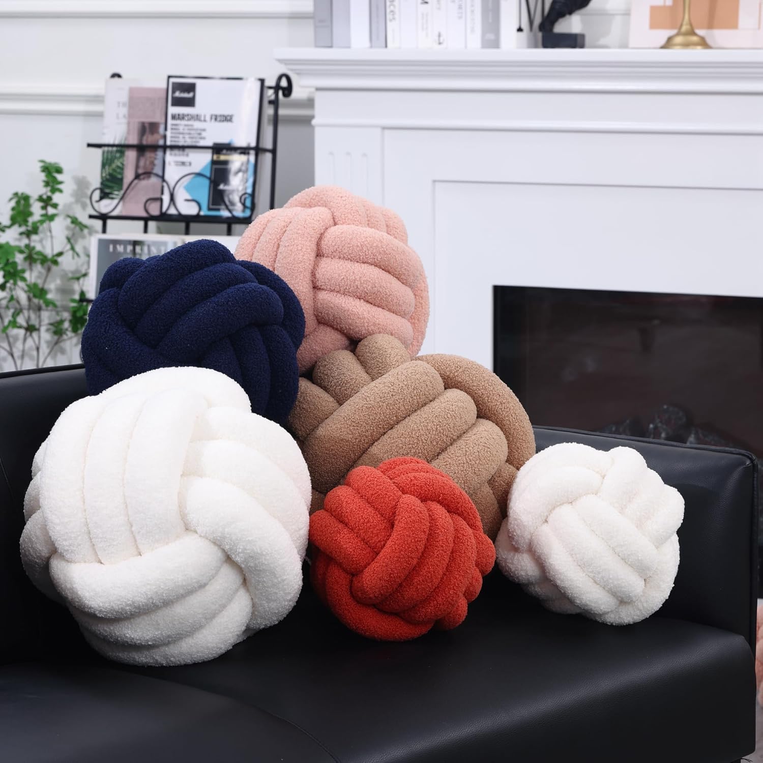 Petrella Knot Pillow Ball Round Throw Pillow Home Decor Cushion