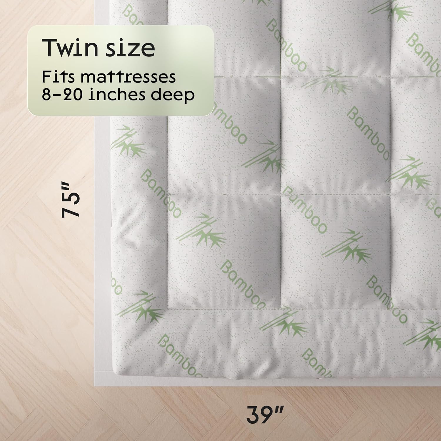 Ultra Soft Twin Mattress Topper for Back Pain Relief and Cool Sleep