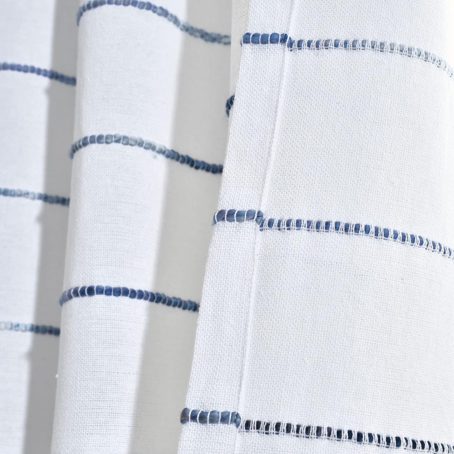 Lush Decor Ombre Stripe Cotton Curtain Panel Set Navy