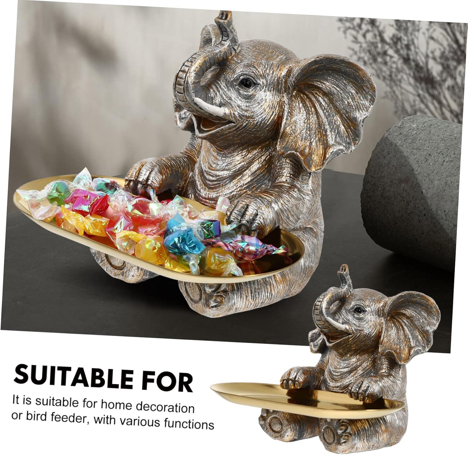 1 Set Resin Elephant Cupcake Stand Decorative Serving Tray