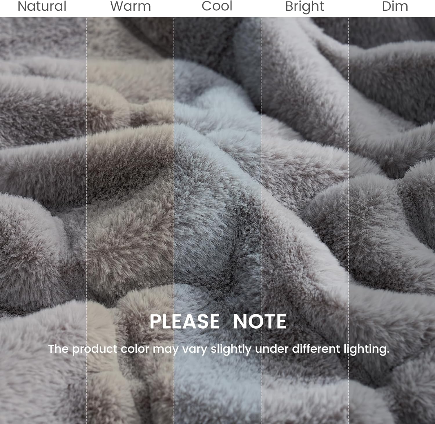 Cozy Bliss Faux Fur Throw Blanket Grey