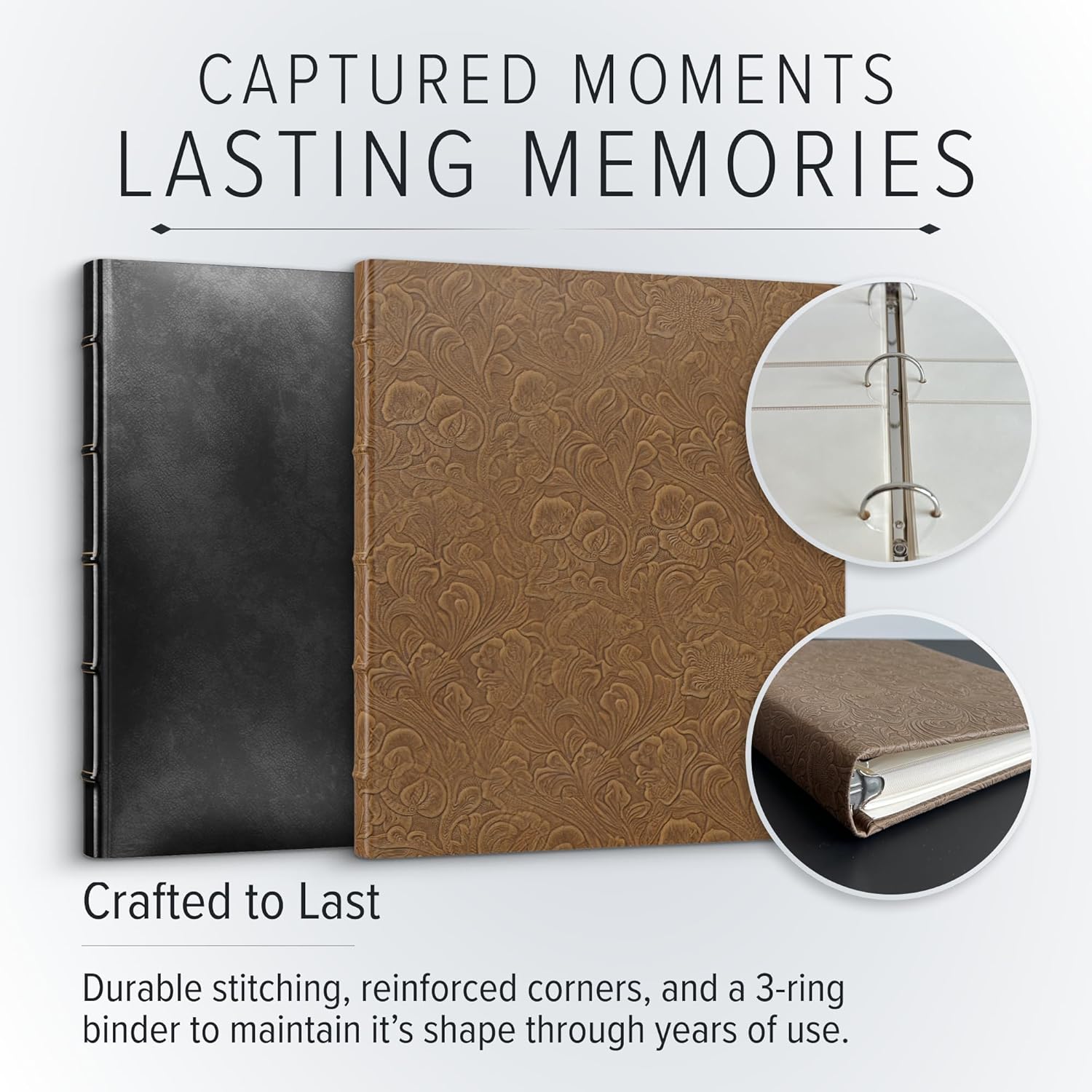 Gallery Leather Photo Album 4x6 with 120 Slots and Writing Space