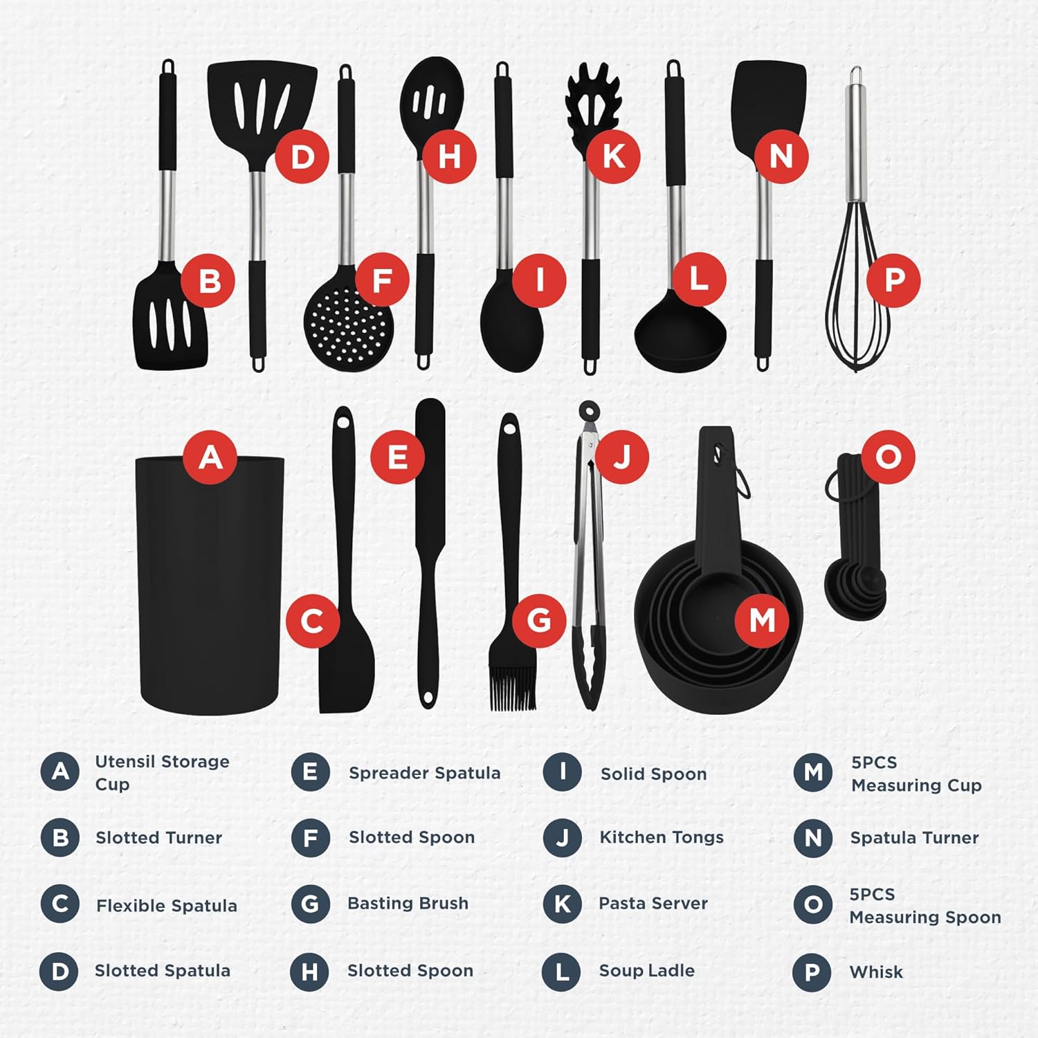 Culinary Couture 24-Piece Silicone Utensil Set
