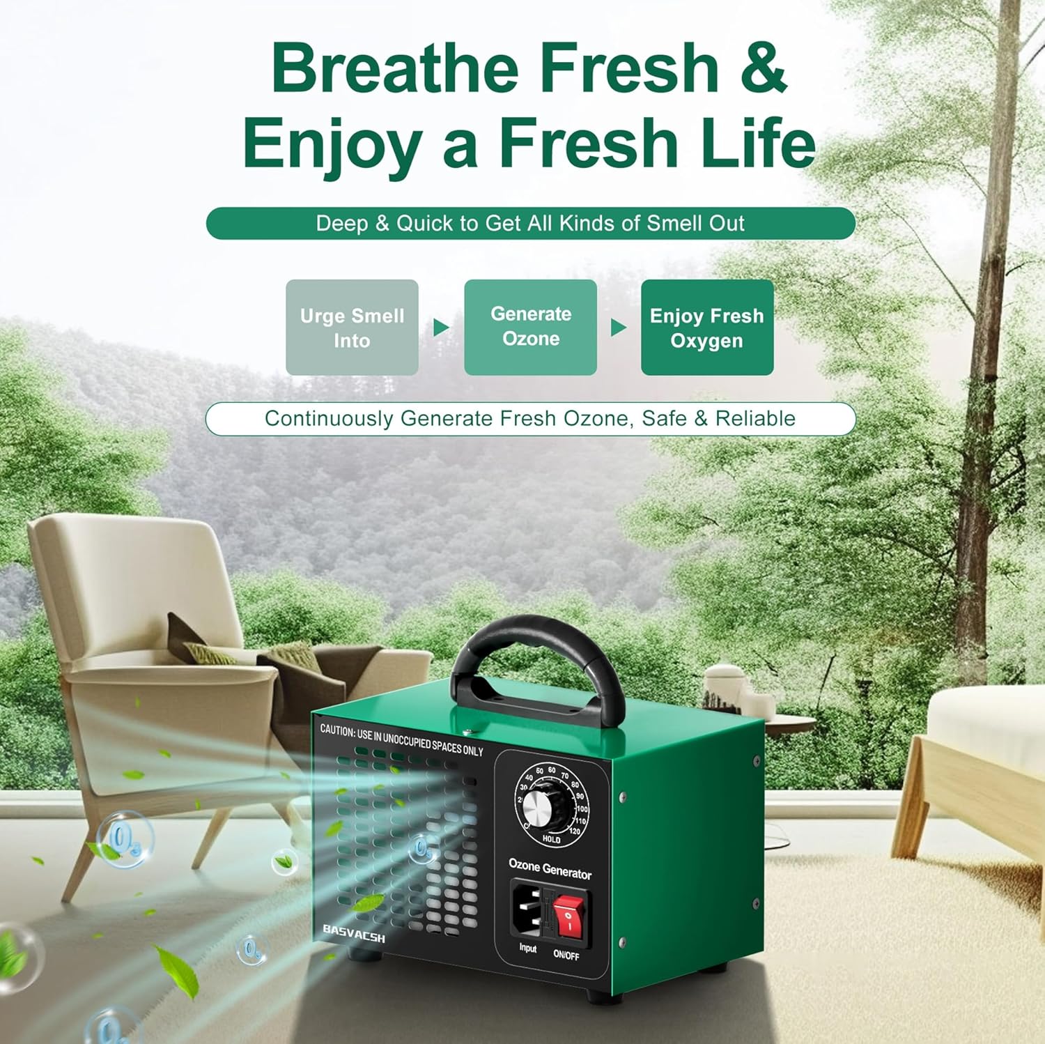 Ozone Generator 45000mgh for 2500 sq ft