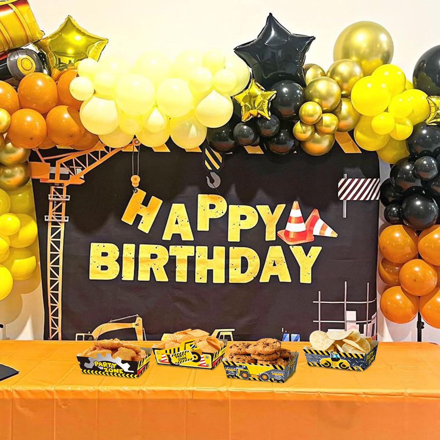 24 Pcs Construction Themed Snack Bowls Party Supplies