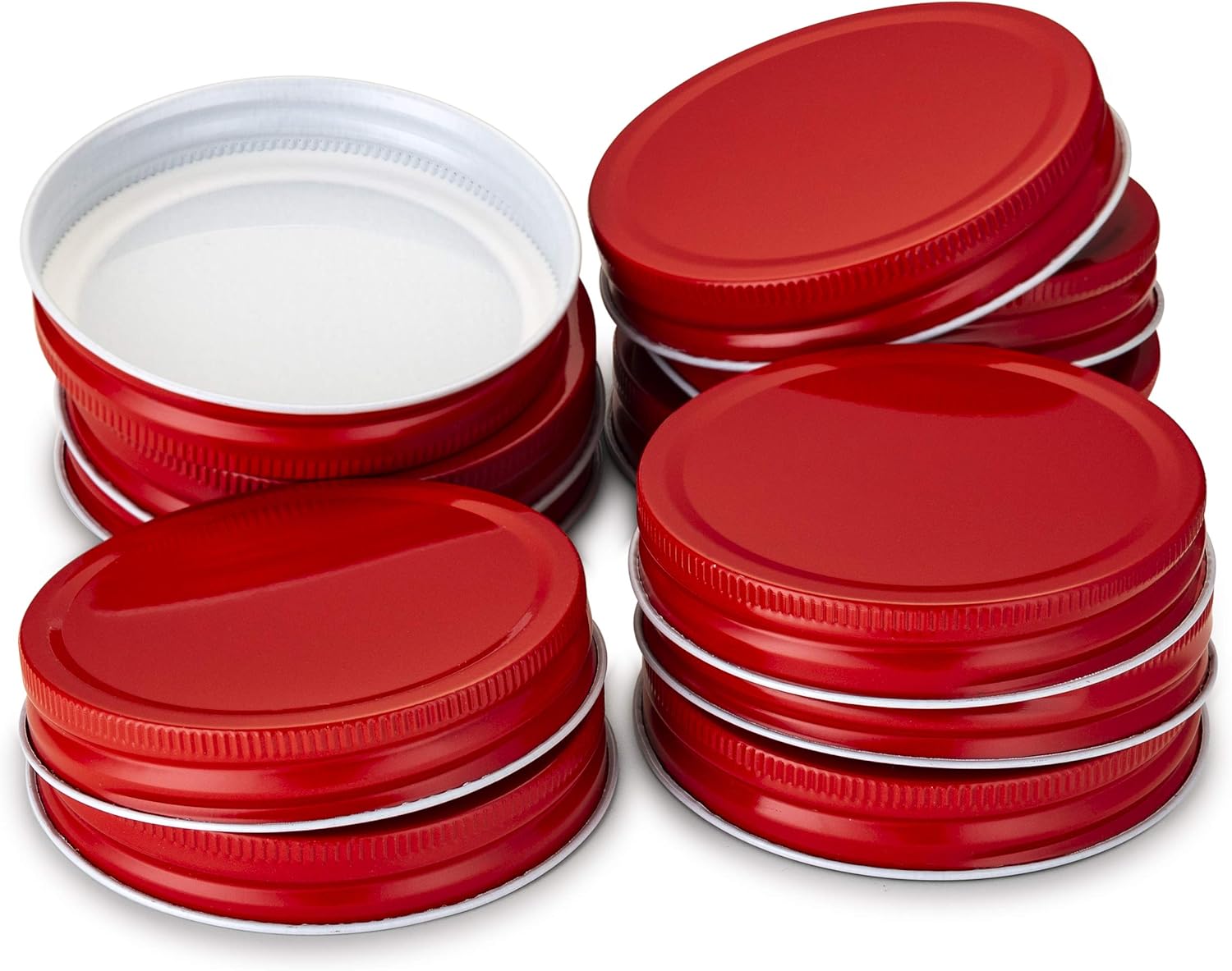 Kook Mason Jar Lids Wide Mouth Set of 12 Red