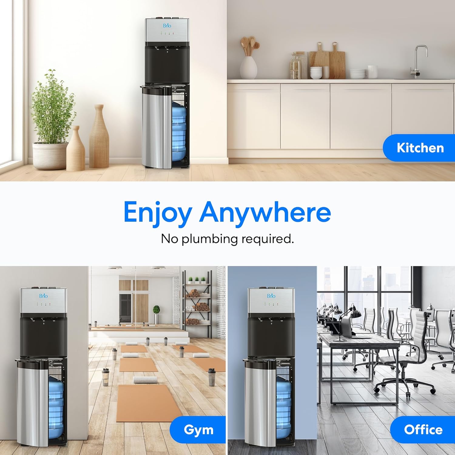 Brio Self Cleaning Bottom Loading Water Cooler 3 Temperature Settings