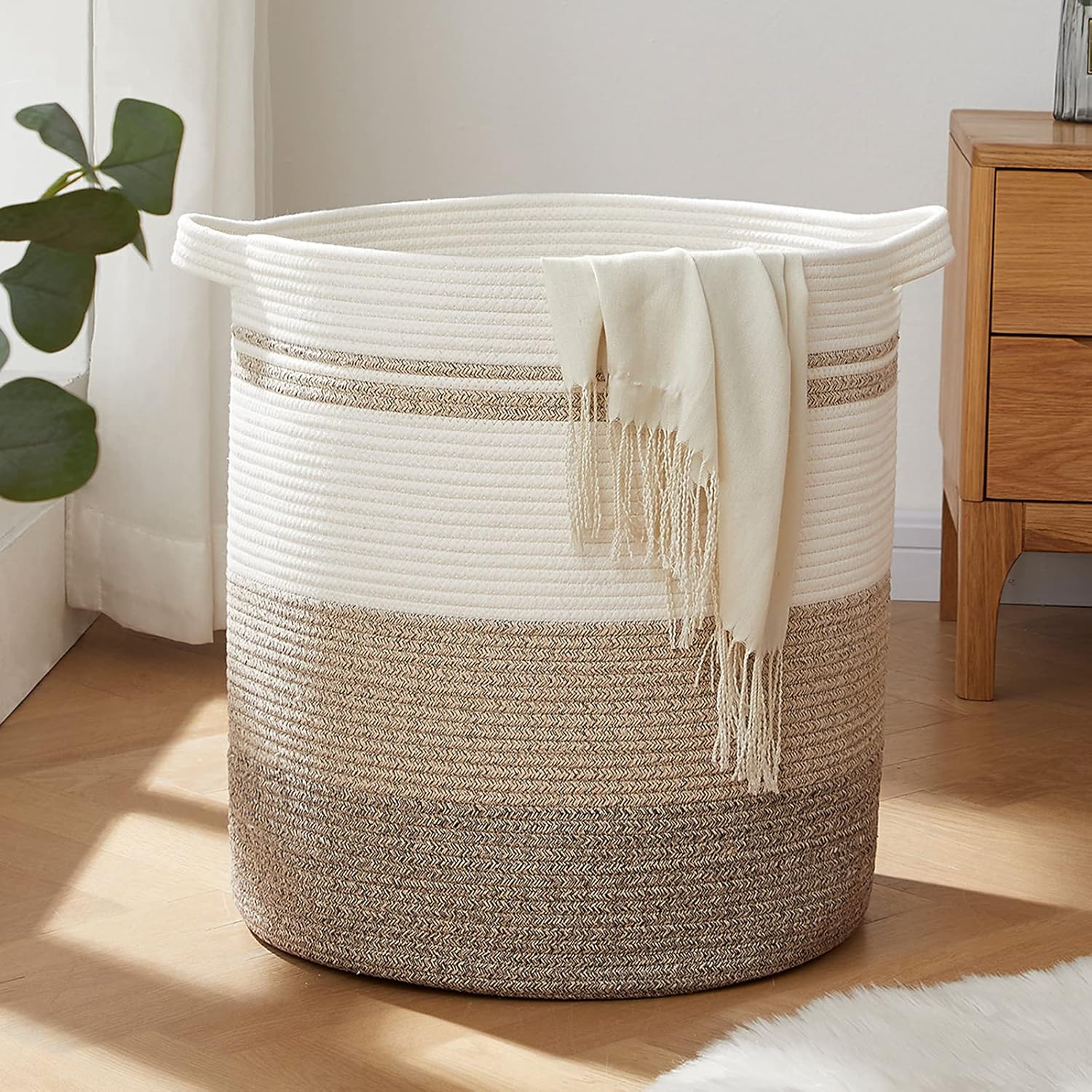 OIAHOMY 80L Laundry Hamper with Handles Gradient Yellow