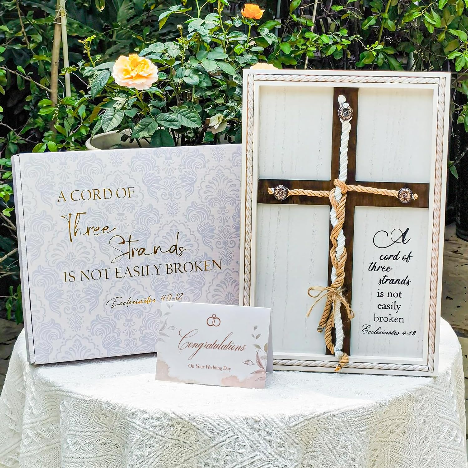 Three Strand Unity Cross Wedding Ceremony Sign 10x15in