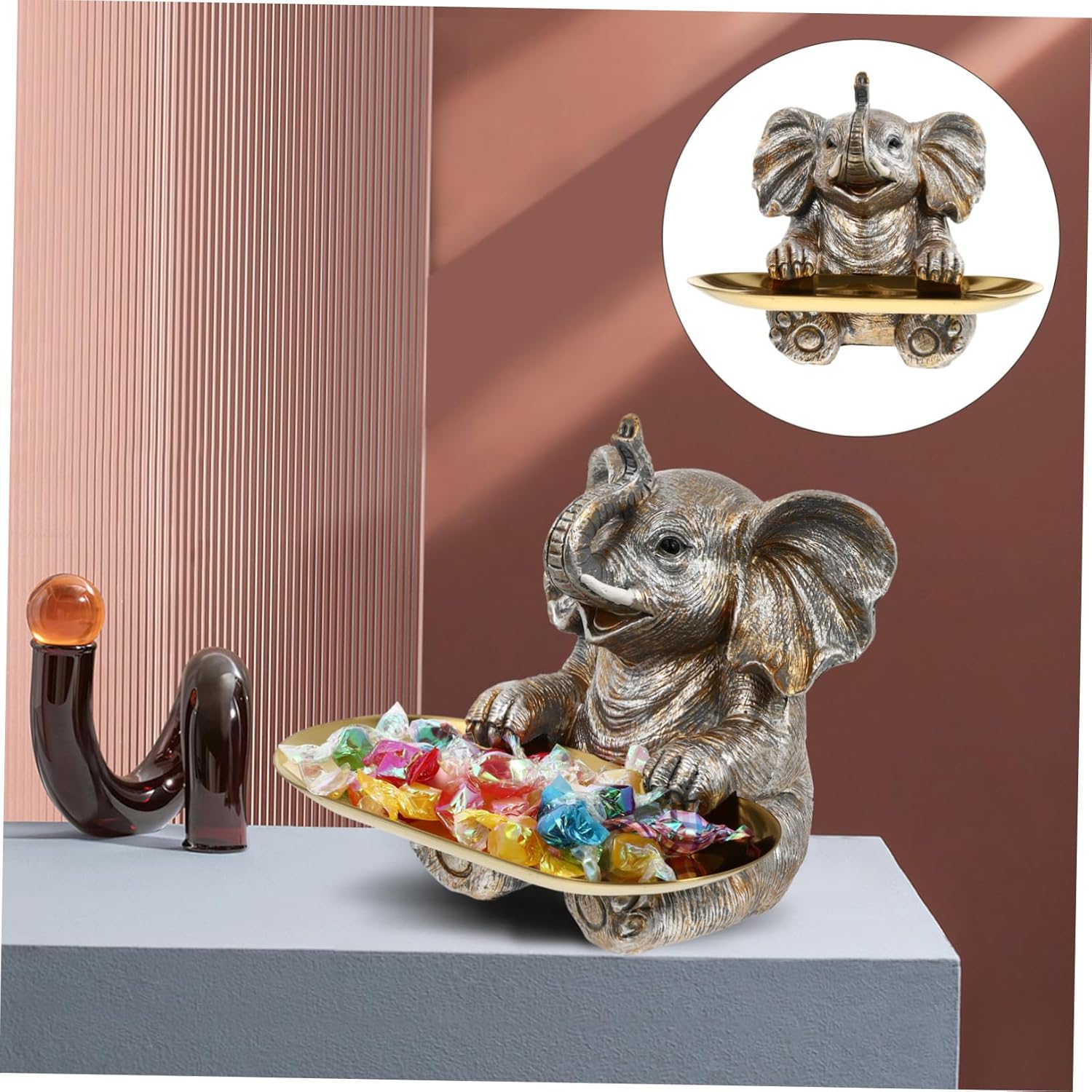 1 Set Resin Elephant Cupcake Stand Decorative Serving Tray