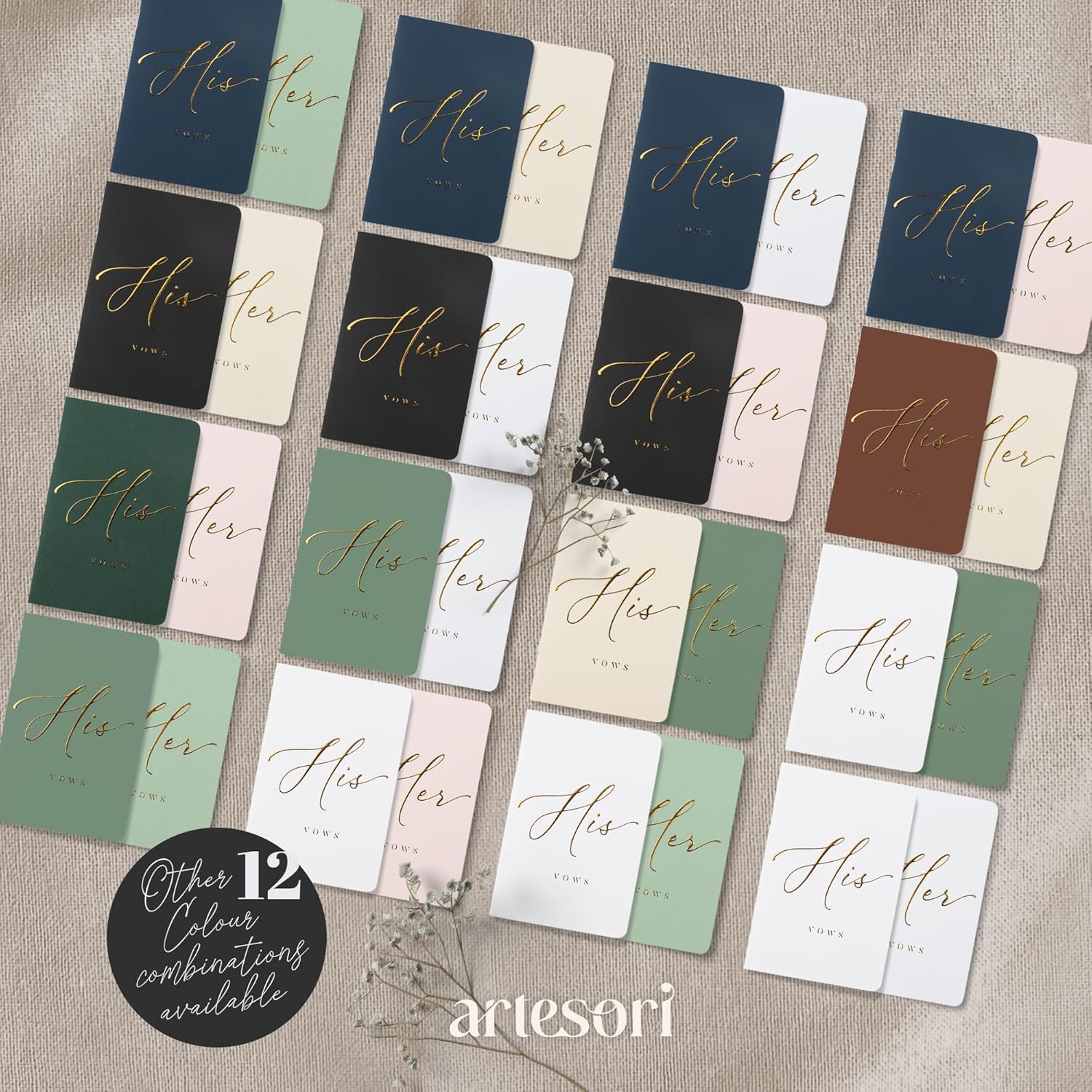 ARTESORI Premium Wedding Vow Book for Her Him
