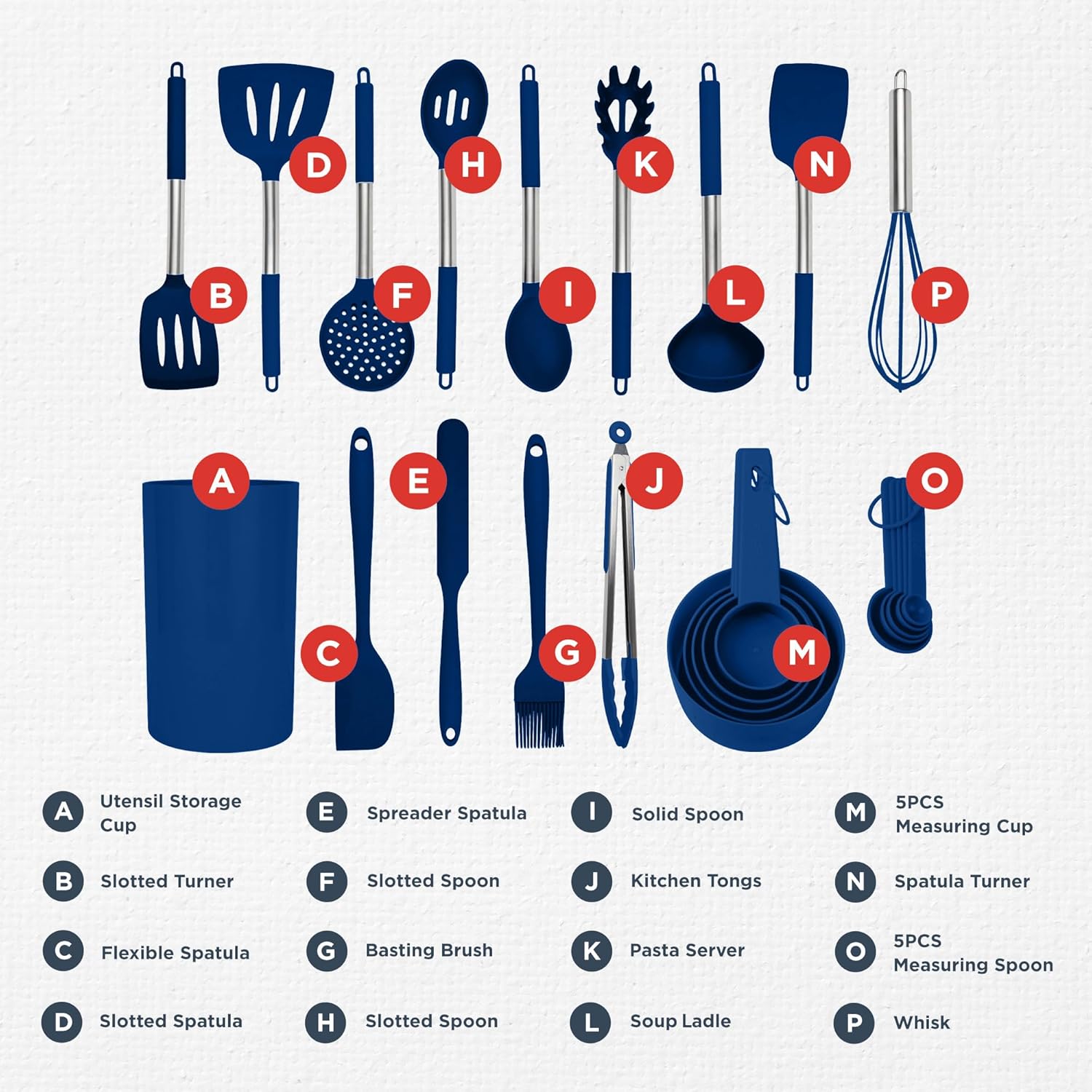 Culinary Couture 24-Piece Silicone Utensil Set 1