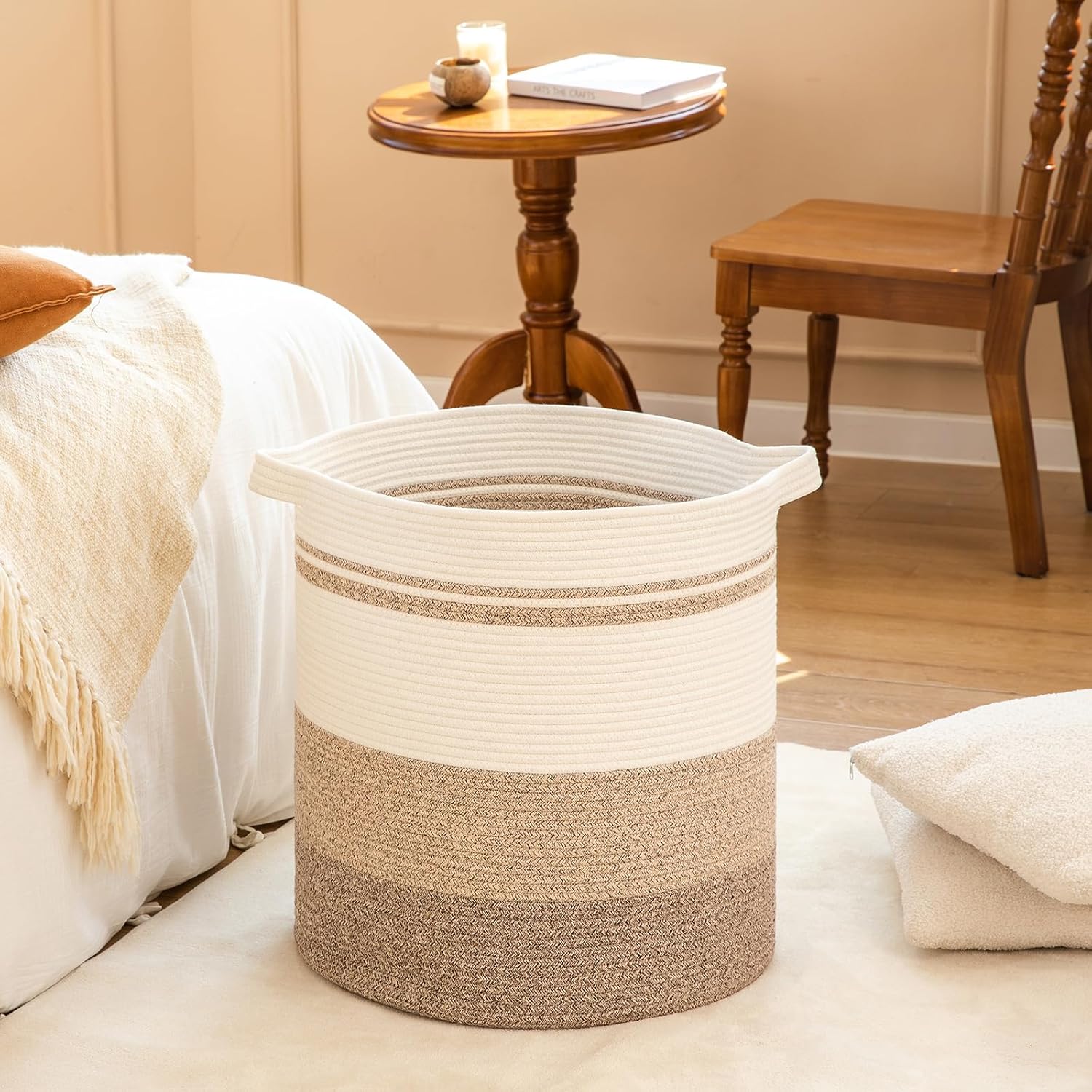 OIAHOMY 80L Laundry Hamper with Handles Gradient Yellow
